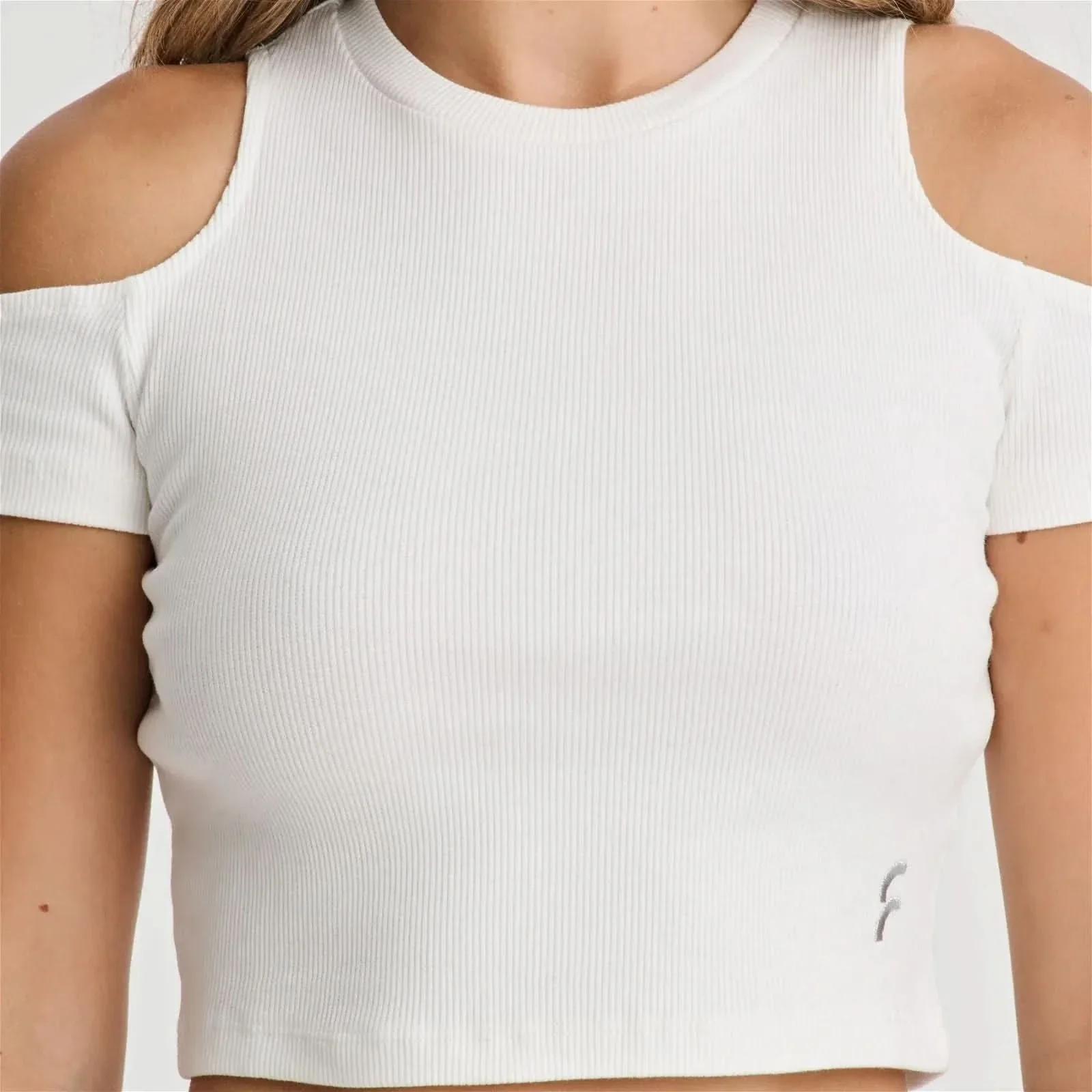Cropped Cut Out T Shirt - White - Image 7