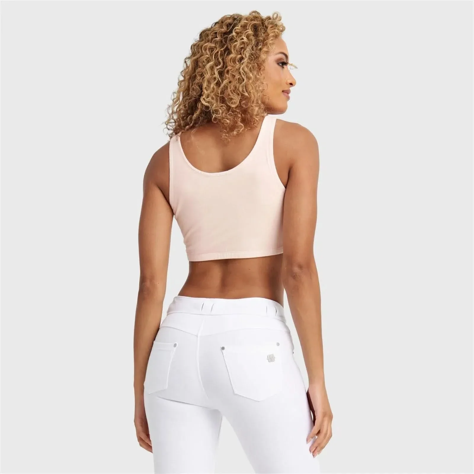 Cropped Tank Top - Peach - Image 4