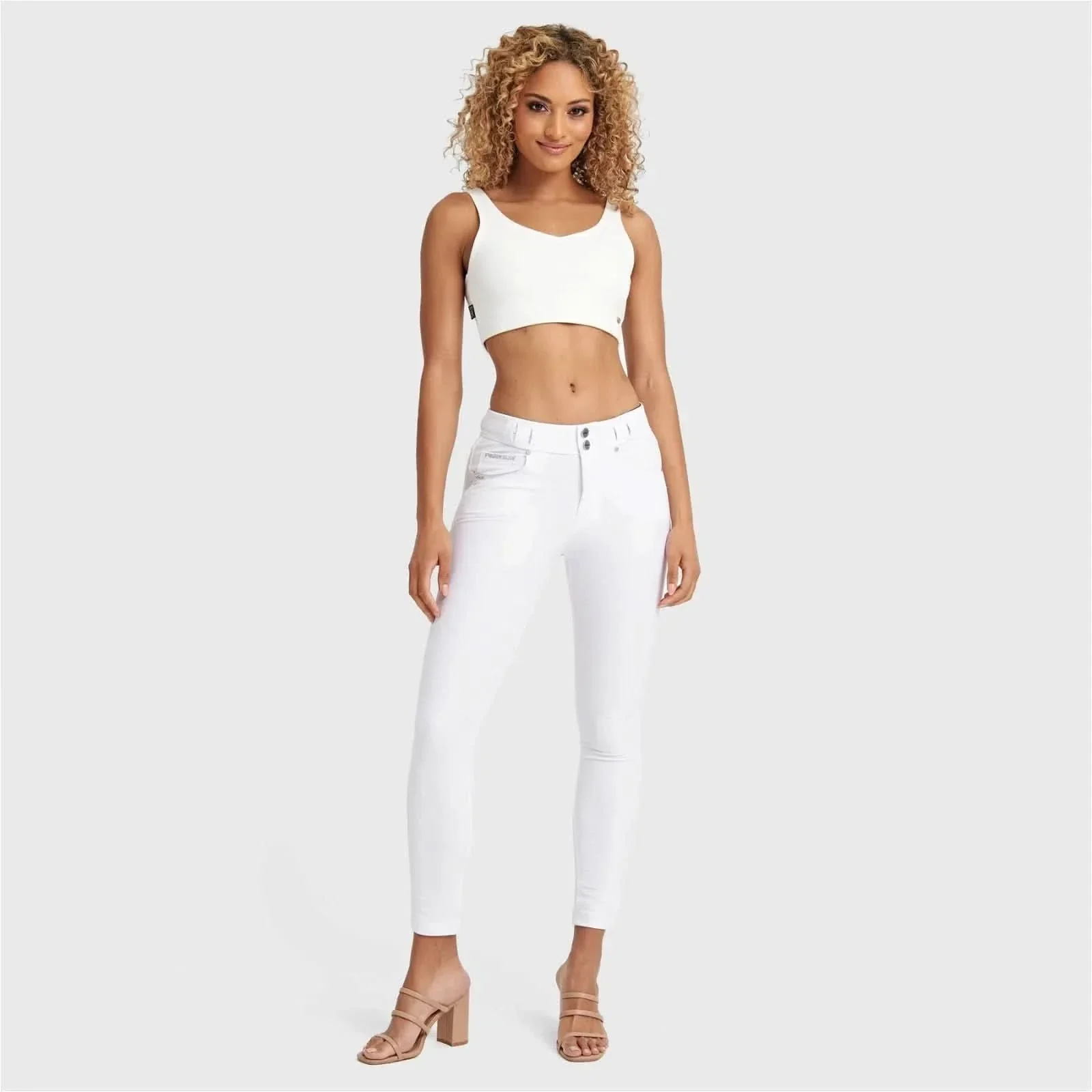 Cropped Tank Top - White - Image 4