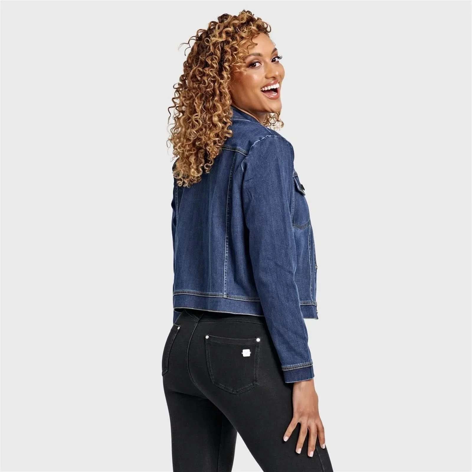 Denim Jacket - Dark Blue + Yellow Stitching - Image 6