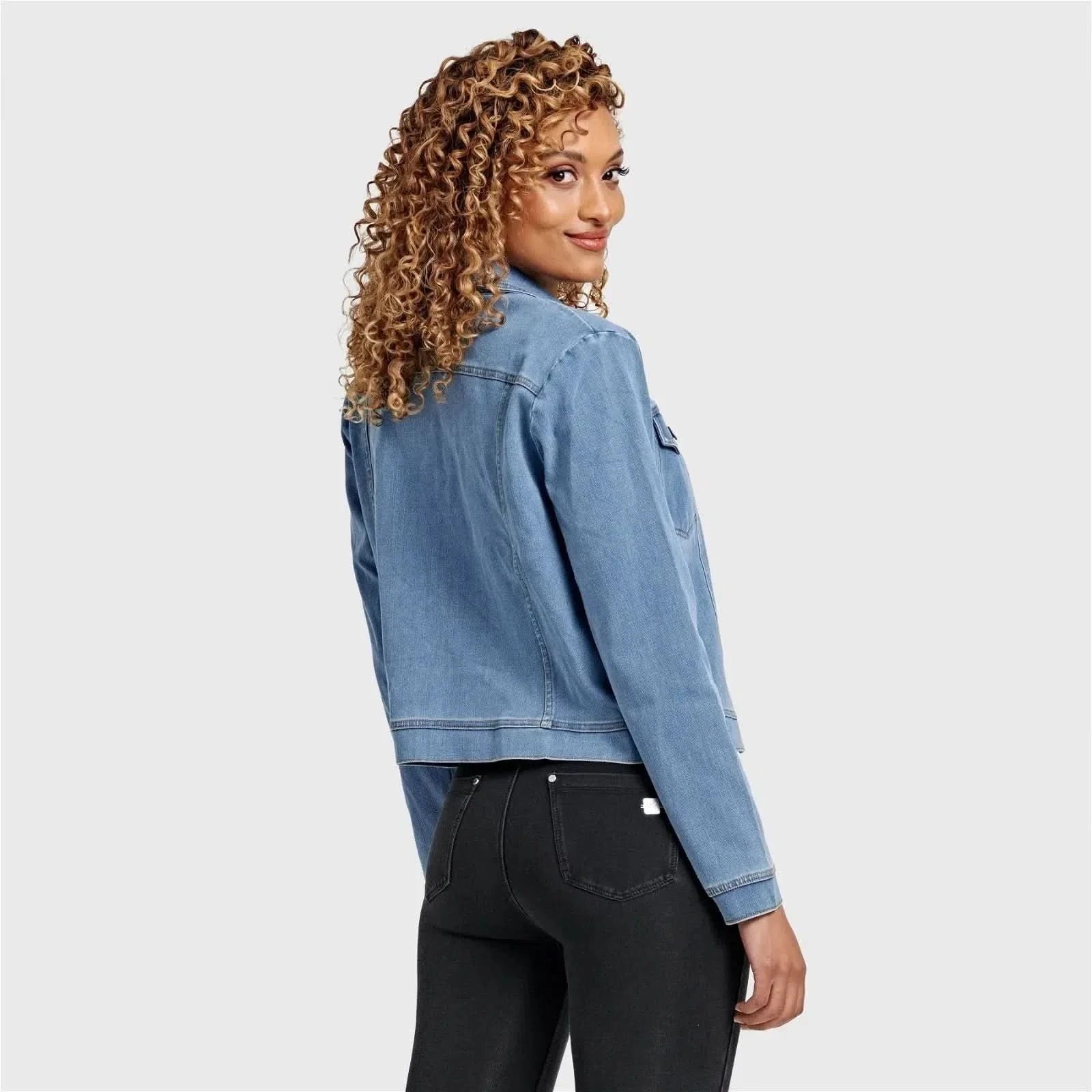 Denim Jacket - Light Blue + Yellow Stitching - Image 7