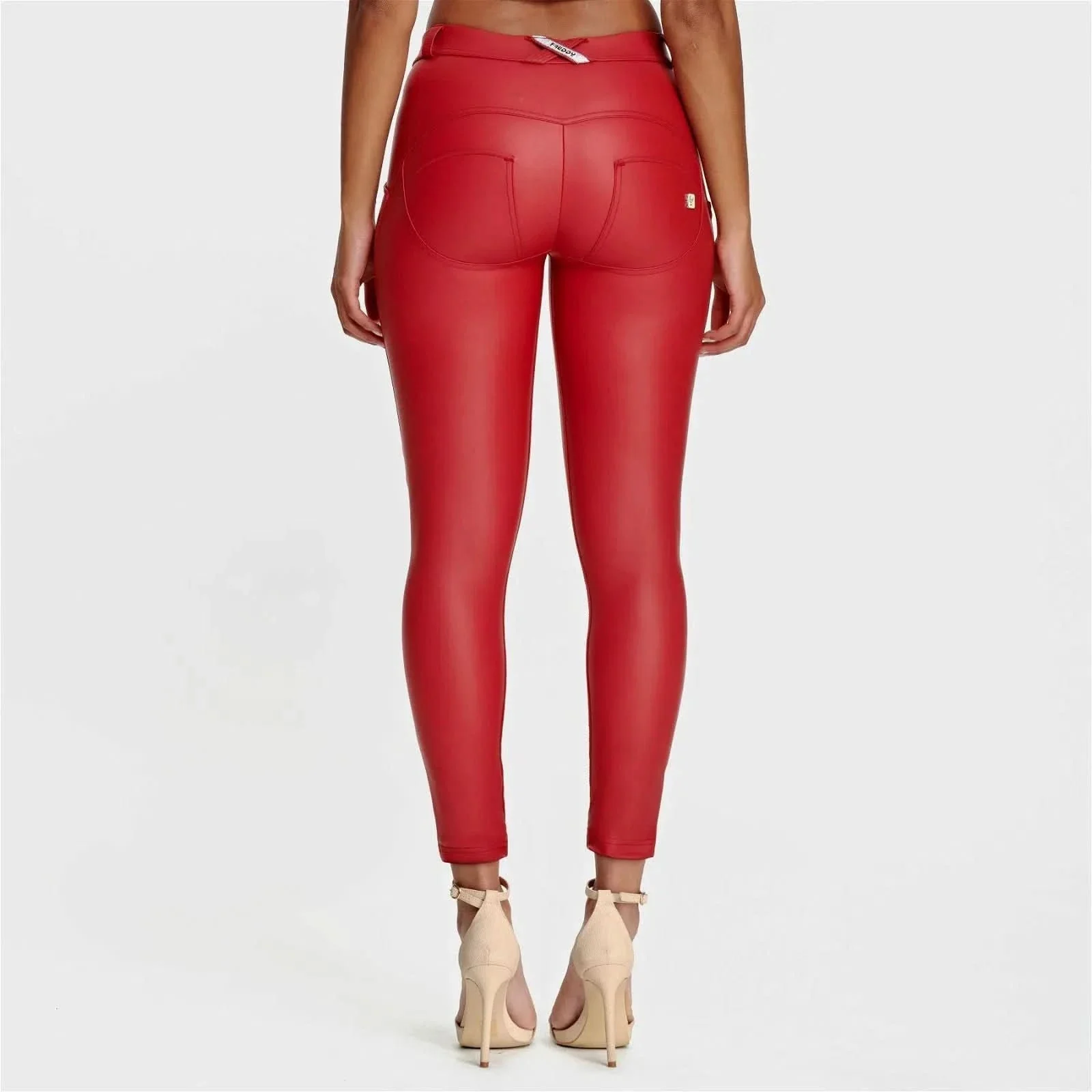 WRUP Faux Leather - Mid Rise - Ankle Length - Red - Image 5