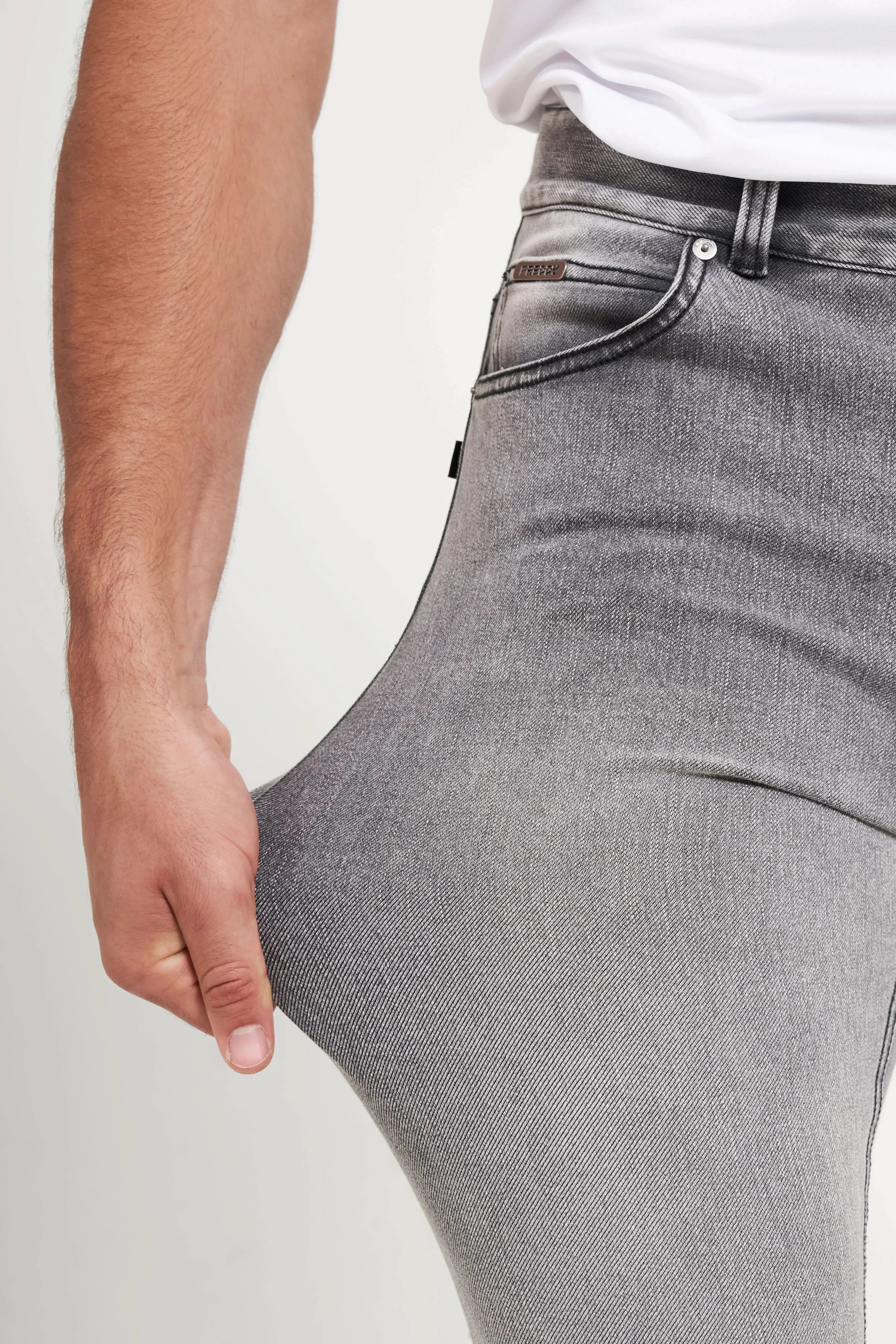 Freddy Men’s Jeans - Slate Gray with Black Stitching - Image 8