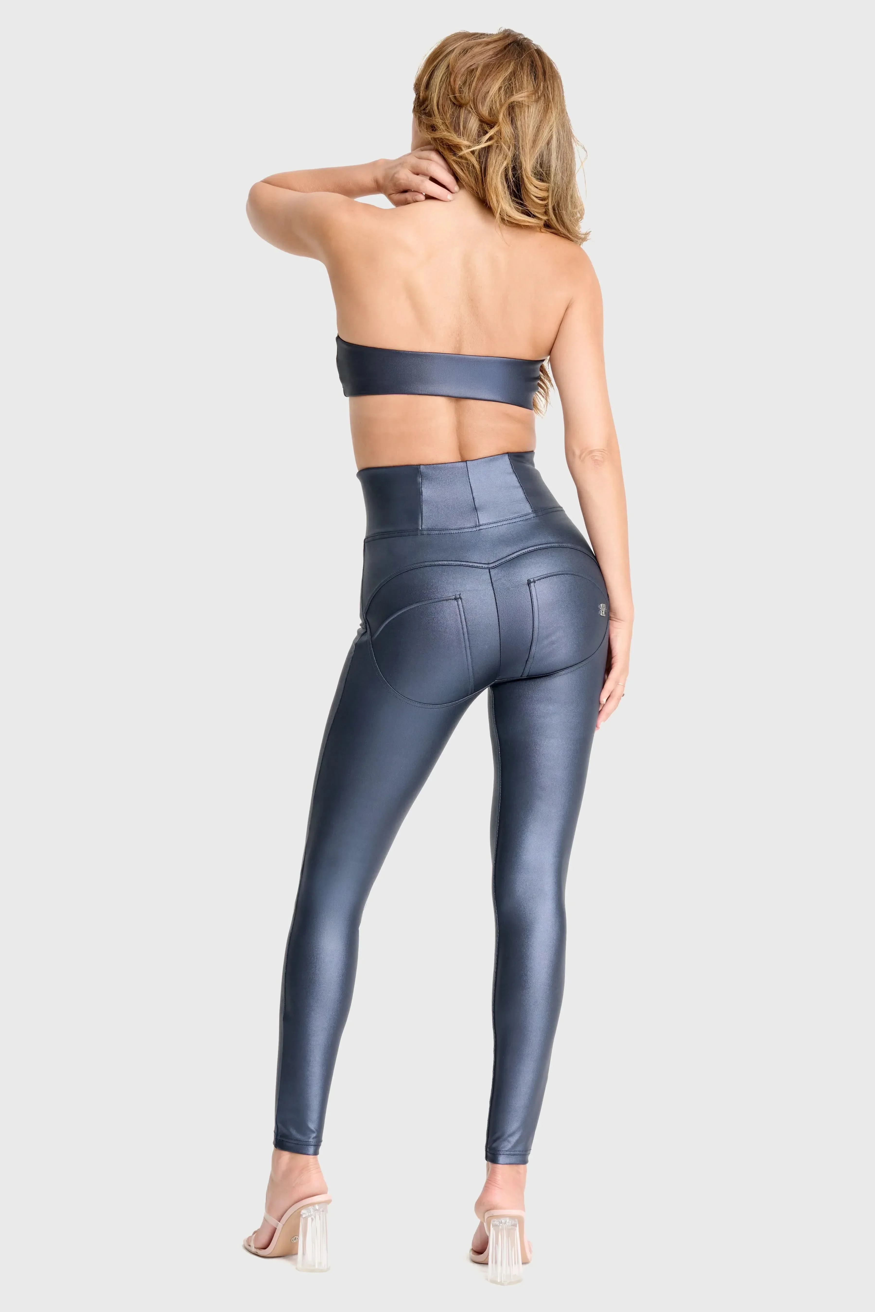 Metallic Strapless Bandeau - Deep Blue - Image 5