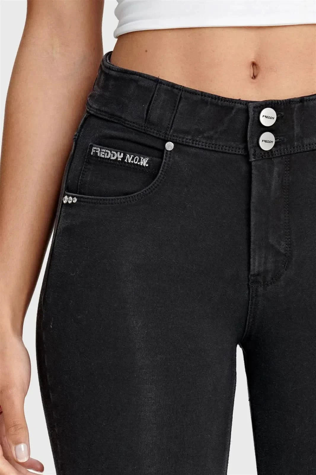 N.O.W® Denim - High Waisted - Full Length - Black + Black Stitching - Image 11