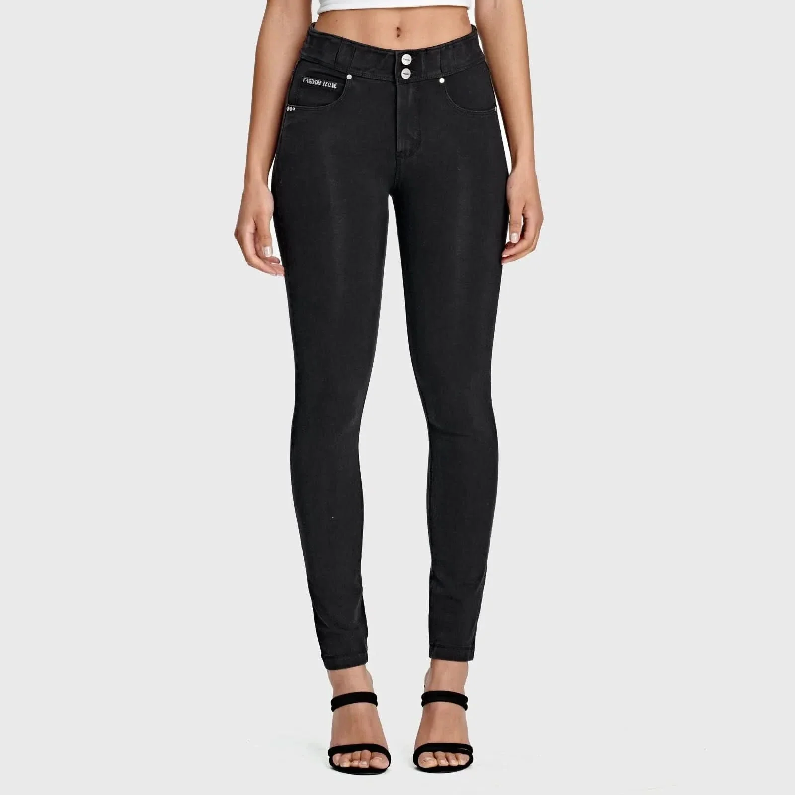 N.O.W® Denim - High Waisted - Full Length - Black + Black Stitching - Image 3