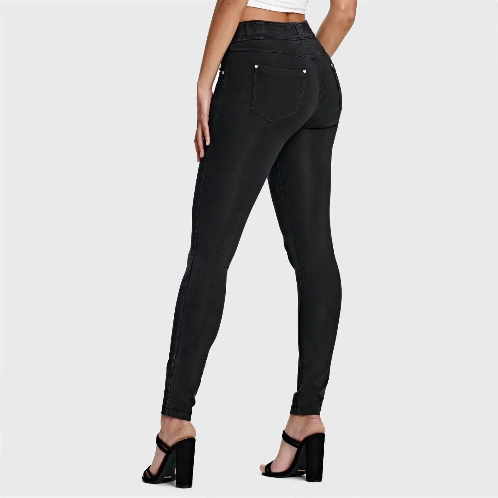 N.O.W® Denim - High Waisted - Full Length - Black + Black Stitching - Image 4