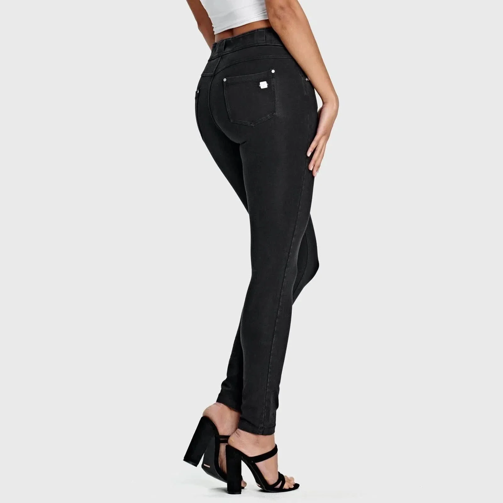 N.O.W® Denim - High Waisted - Full Length - Black + Black Stitching - Image 5