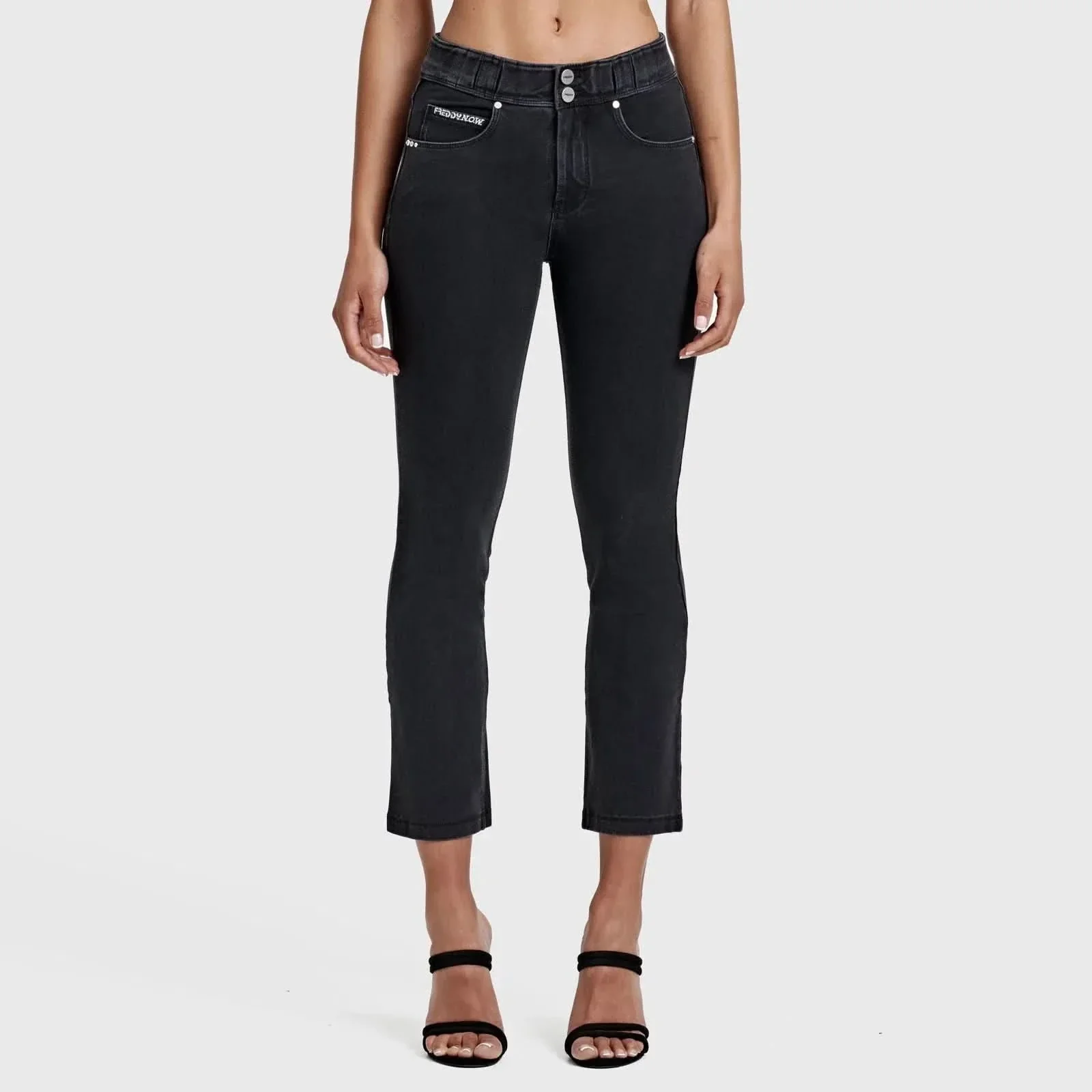 N.O.W® Denim - High Waisted - Kick Flare - Black + Black Stitching - Image 4