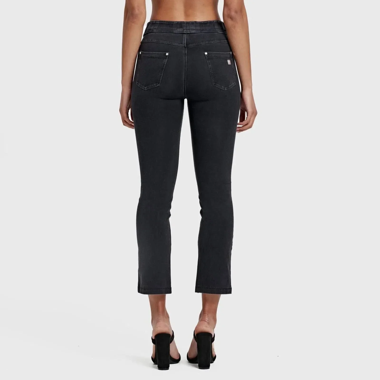 N.O.W® Denim - High Waisted - Kick Flare - Black + Black Stitching - Image 5