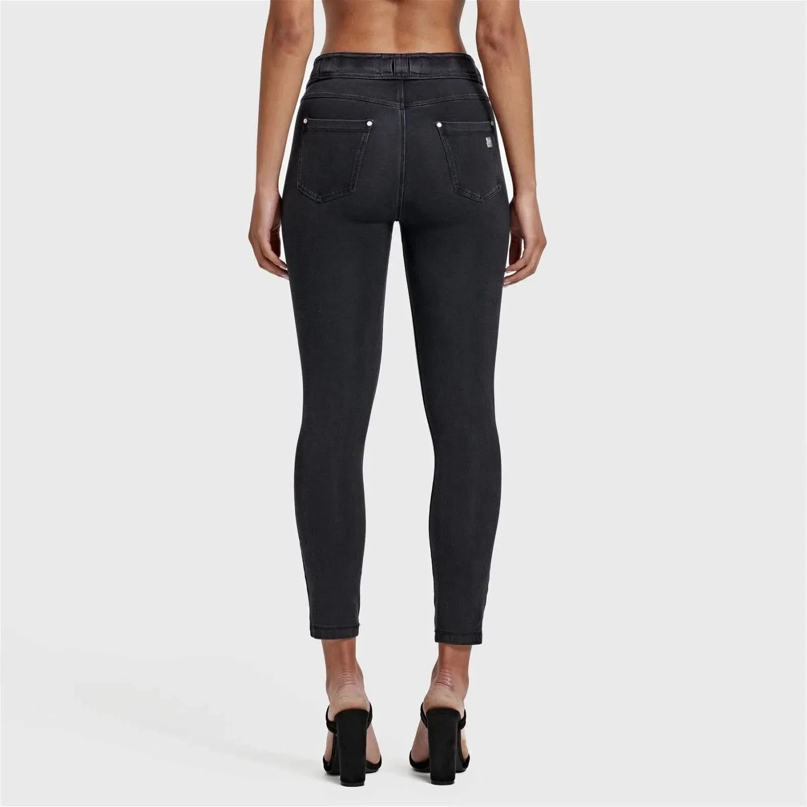 N.O.W® Denim - High Waisted - Ankle Length - Black + Black Stitching - Image 5