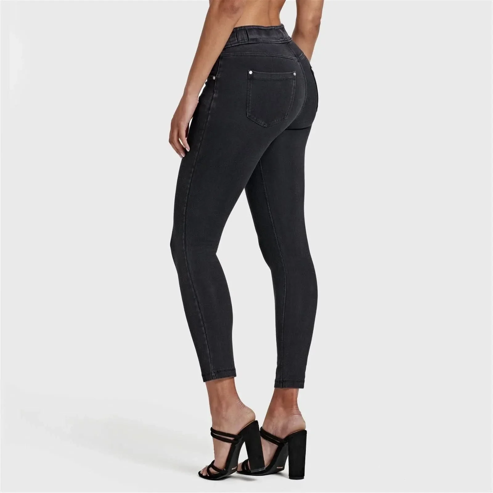 N.O.W® Denim - High Waisted - Ankle Length - Black + Black Stitching - Image 7