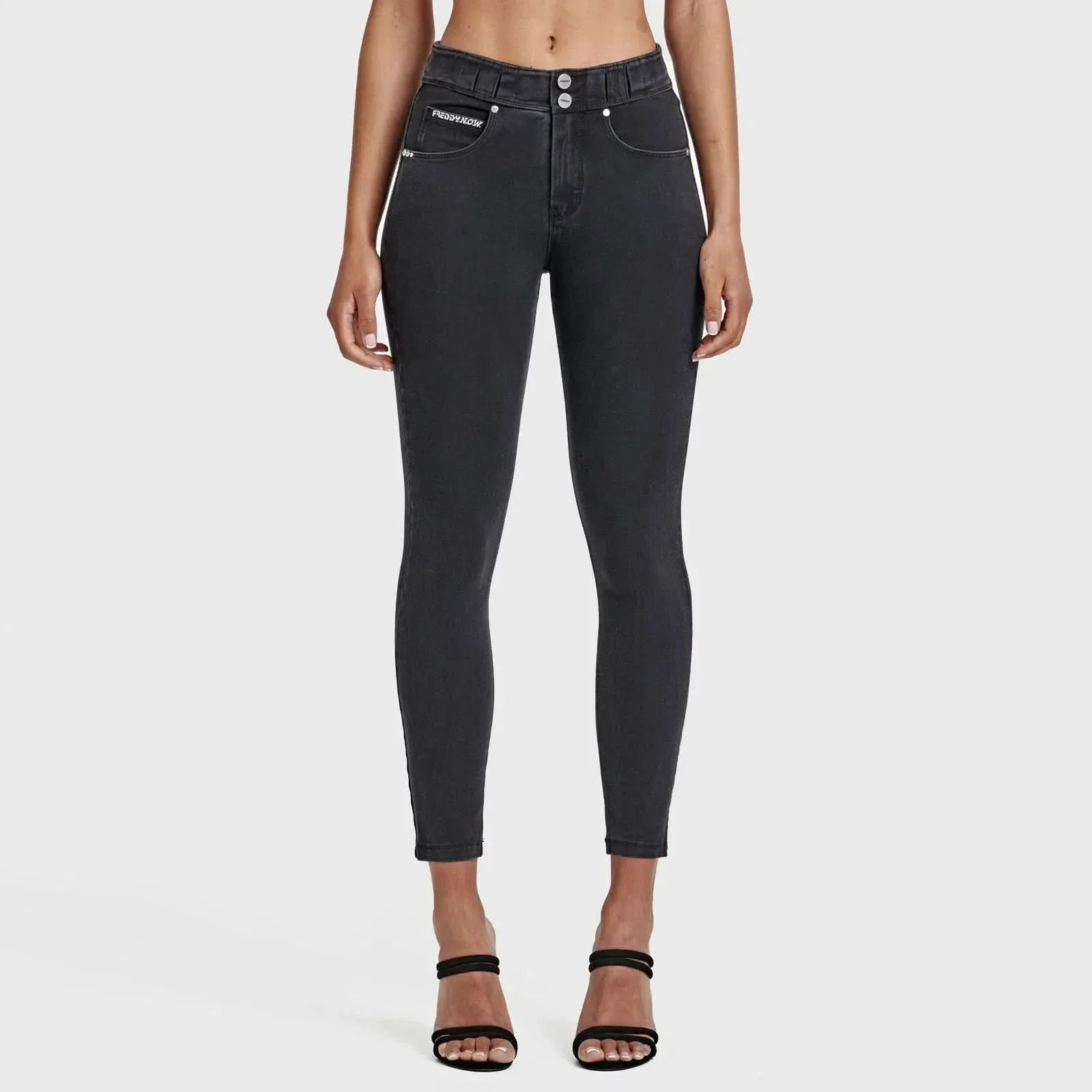 N.O.W® Denim - High Waisted - Ankle Length - Black + Black Stitching - Image 8