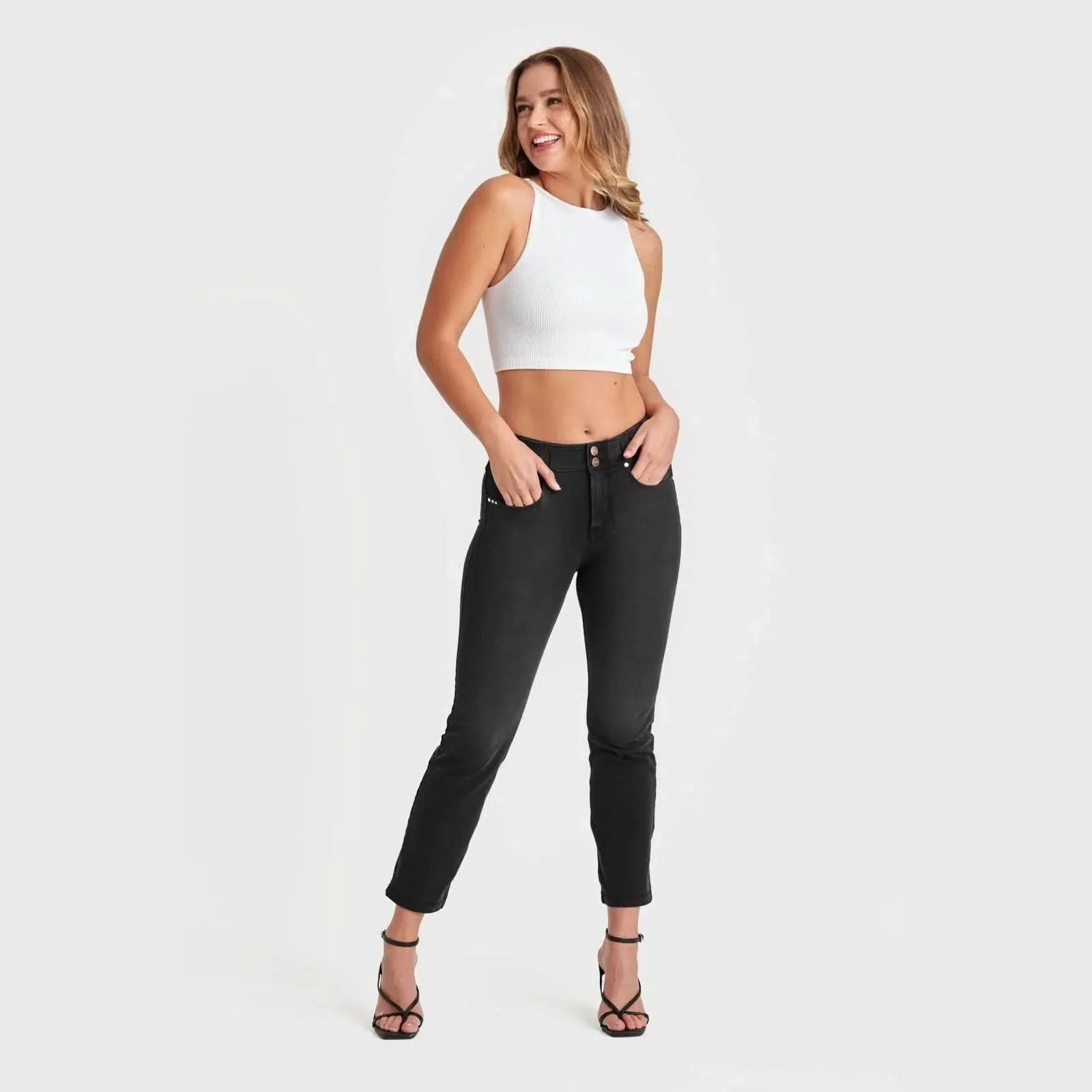 N.O.W® Denim Limited Edition - High Waisted - Kick Flare - Black + Black Stitching - Image 6