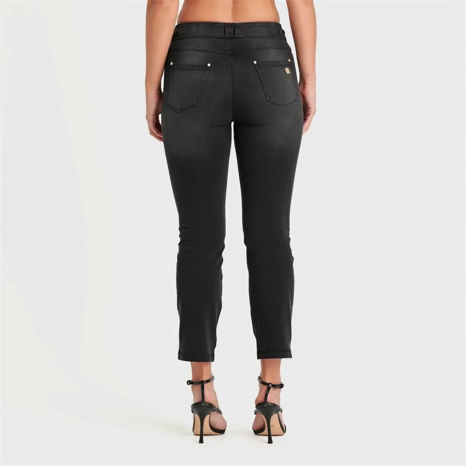 N.O.W® Denim Limited Edition - High Waisted - Kick Flare - Black + Black Stitching - Image 7