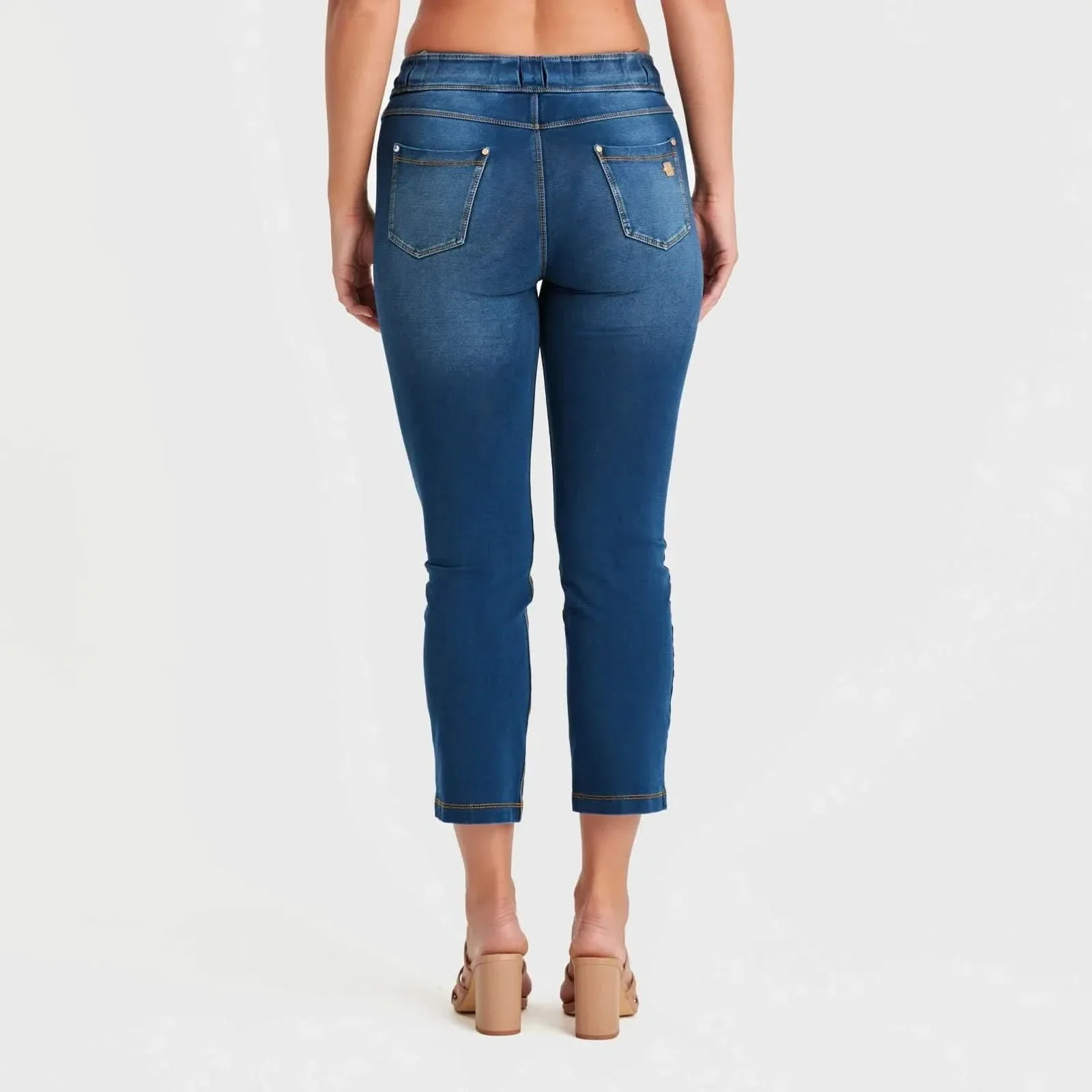 N.O.W® Denim Limited Edition - High Waisted - Kick Flare - Blue + Yellow Stitching - Image 5