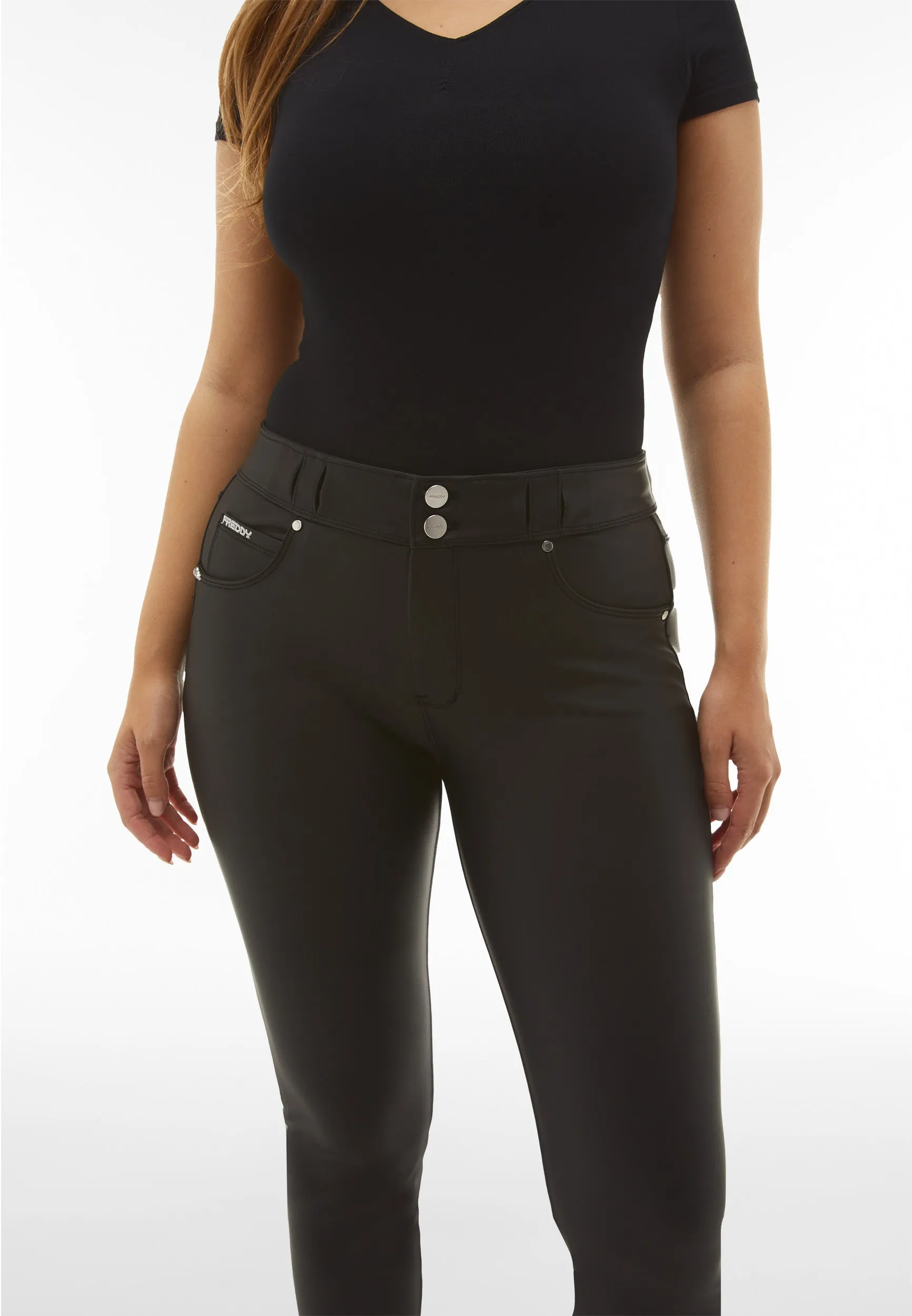 N.O.W® Faux Leather - High Waisted - Full Length - Black - Image 4