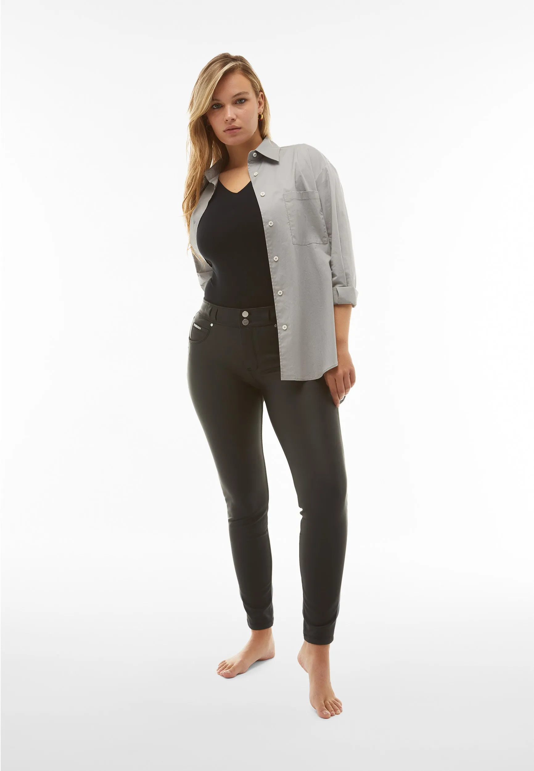 N.O.W® Faux Leather - High Waisted - Full Length - Black - Image 6