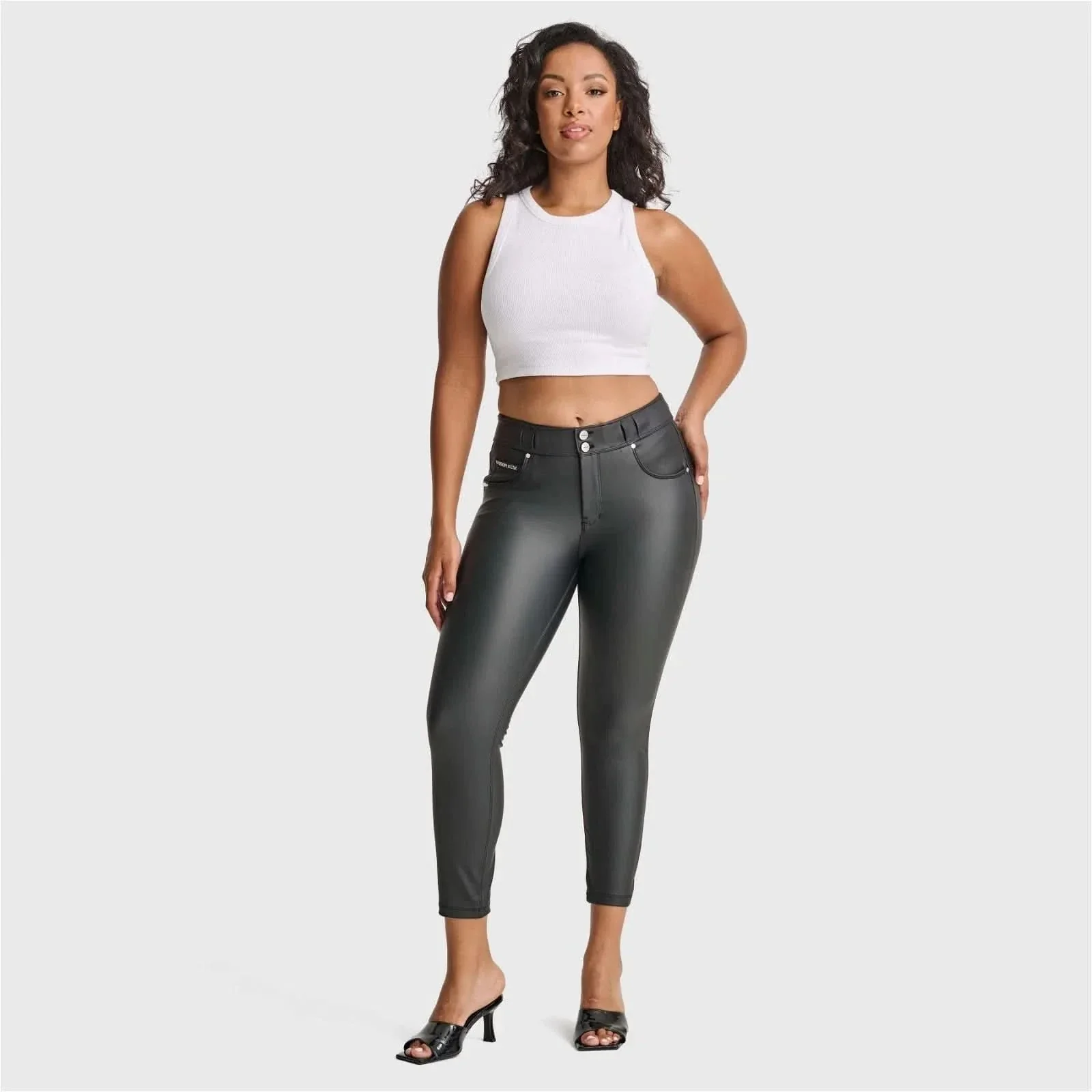 N.O.W® Faux Leather - High Waisted - Ankle Length - Black - Image 4