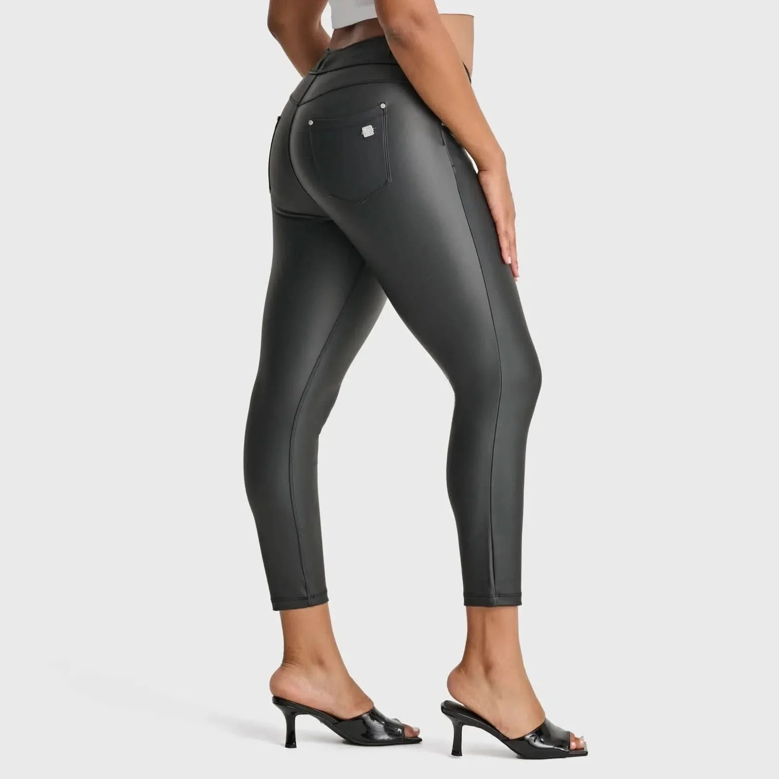 N.O.W® Faux Leather - High Waisted - Ankle Length - Black - Image 6