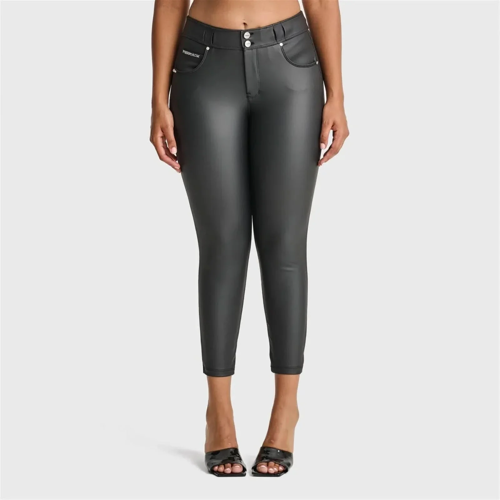 N.O.W® Faux Leather - High Waisted - Ankle Length - Black - Image 7