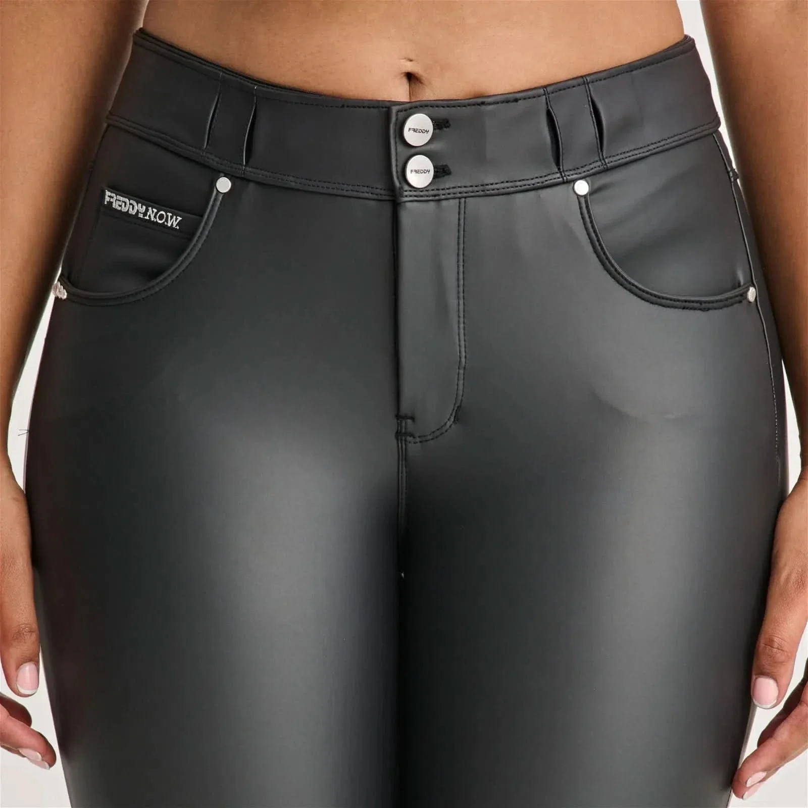 N.O.W® Faux Leather - High Waisted - Ankle Length - Black - Image 8