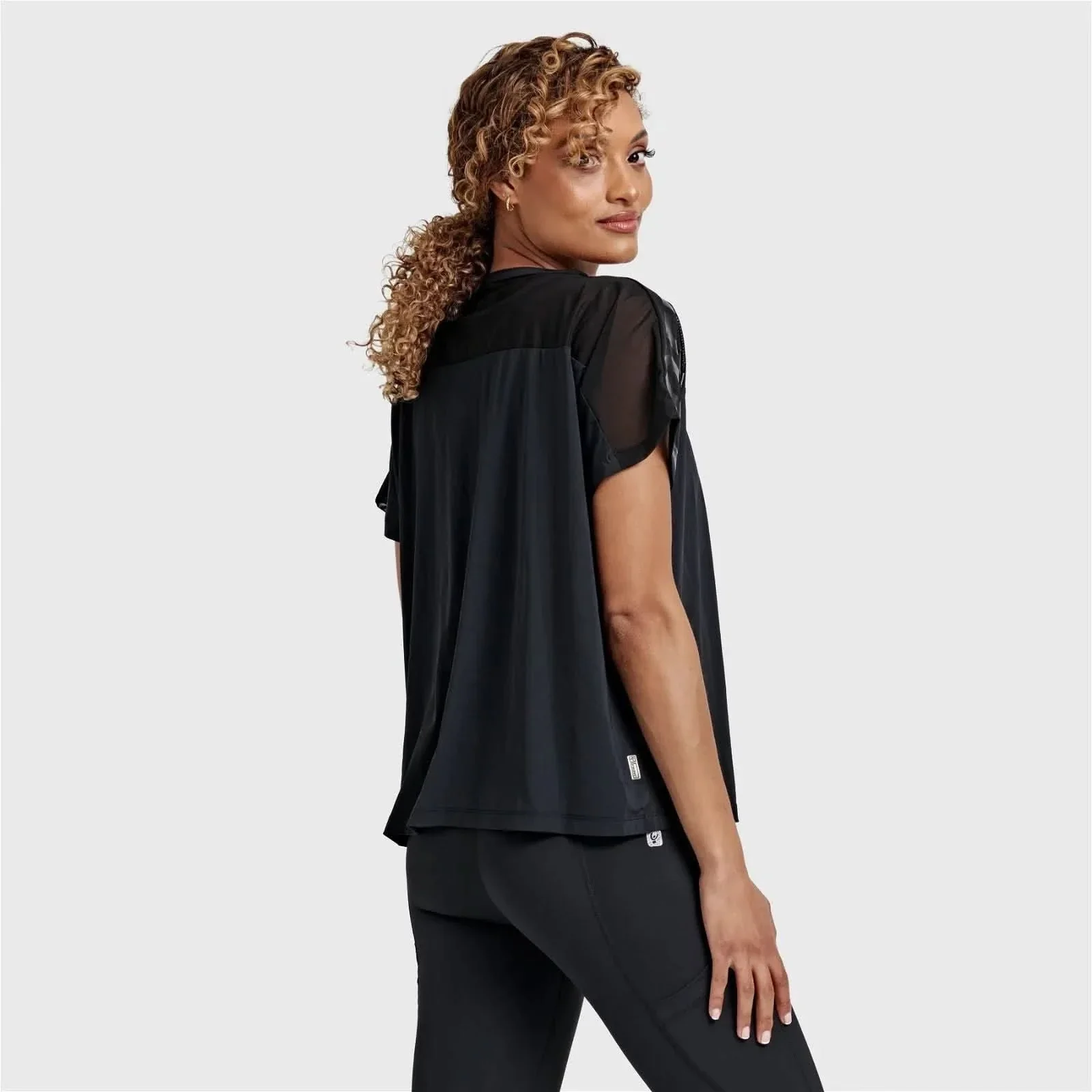 Oversized Mesh Insert Top - Black - Image 10