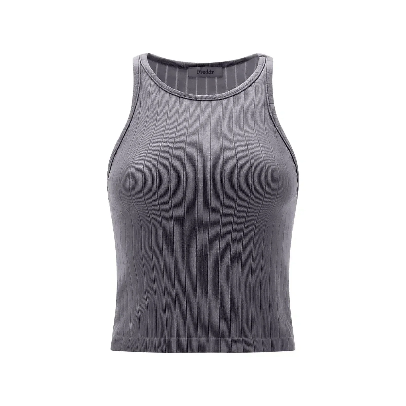 Ribbed Tank Top - Charcoal - Image 4