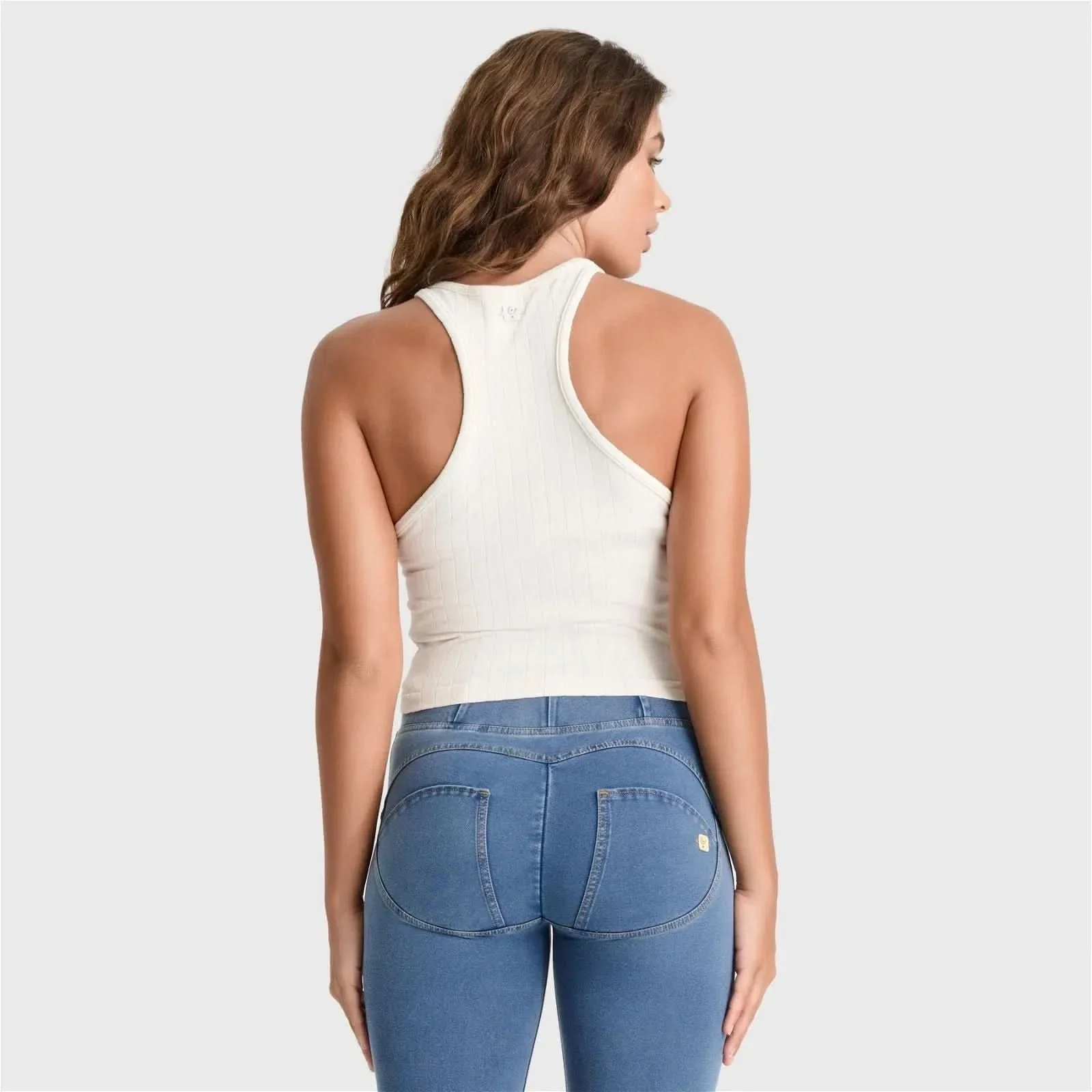 Ribbed Tank Top - Cream - Image 3