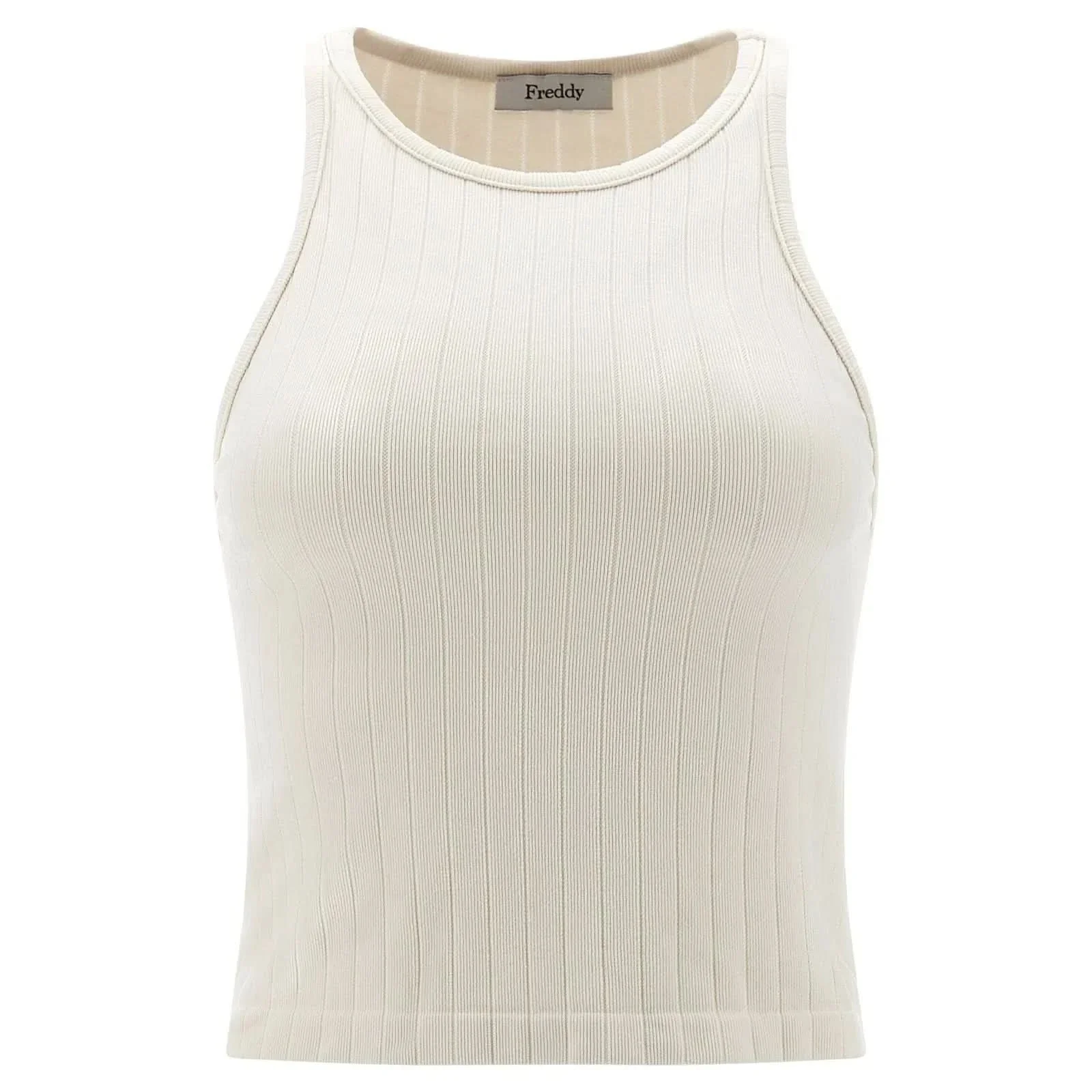 Ribbed Tank Top - Cream - Image 5