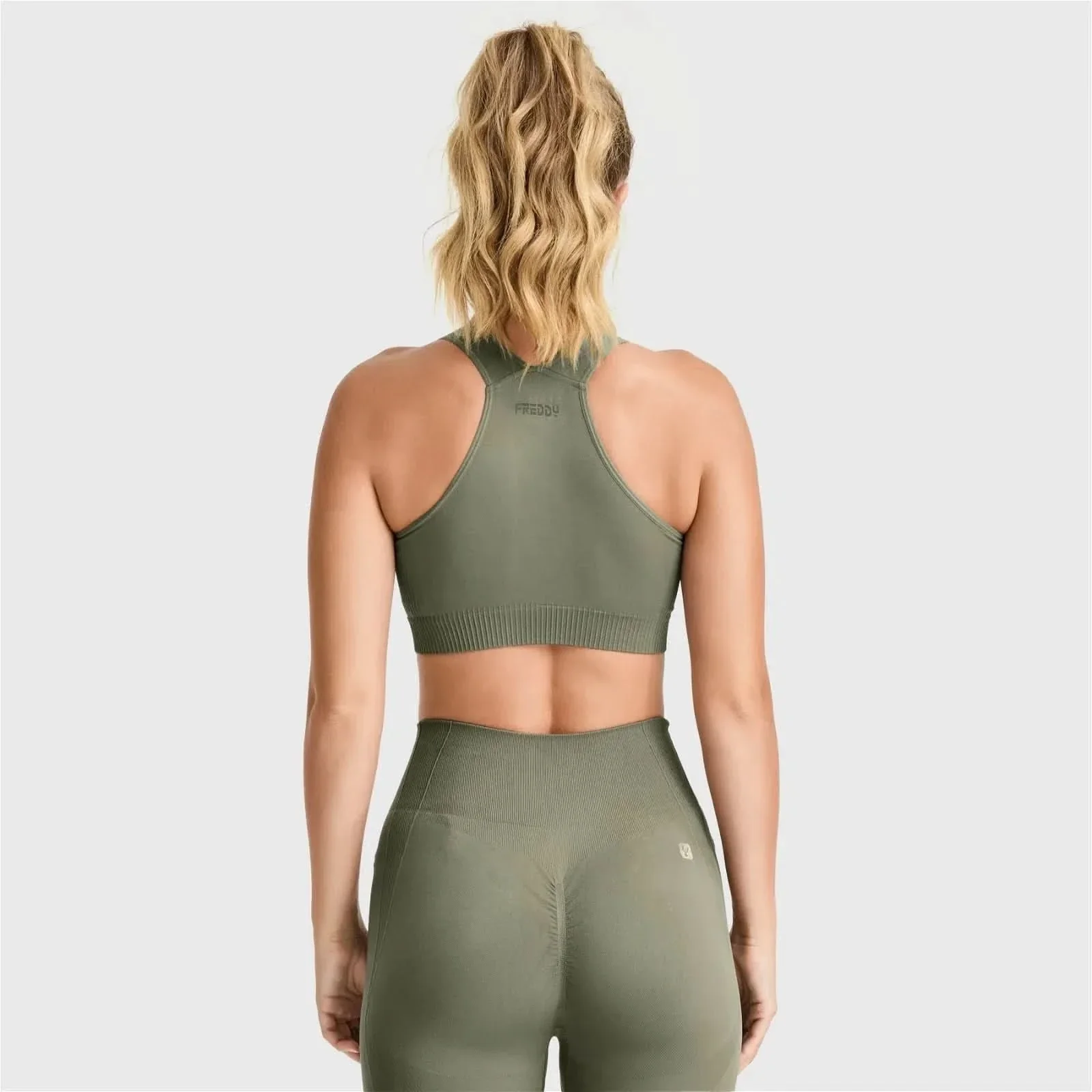 Seamless Sports Bra - Military Green - Image 5