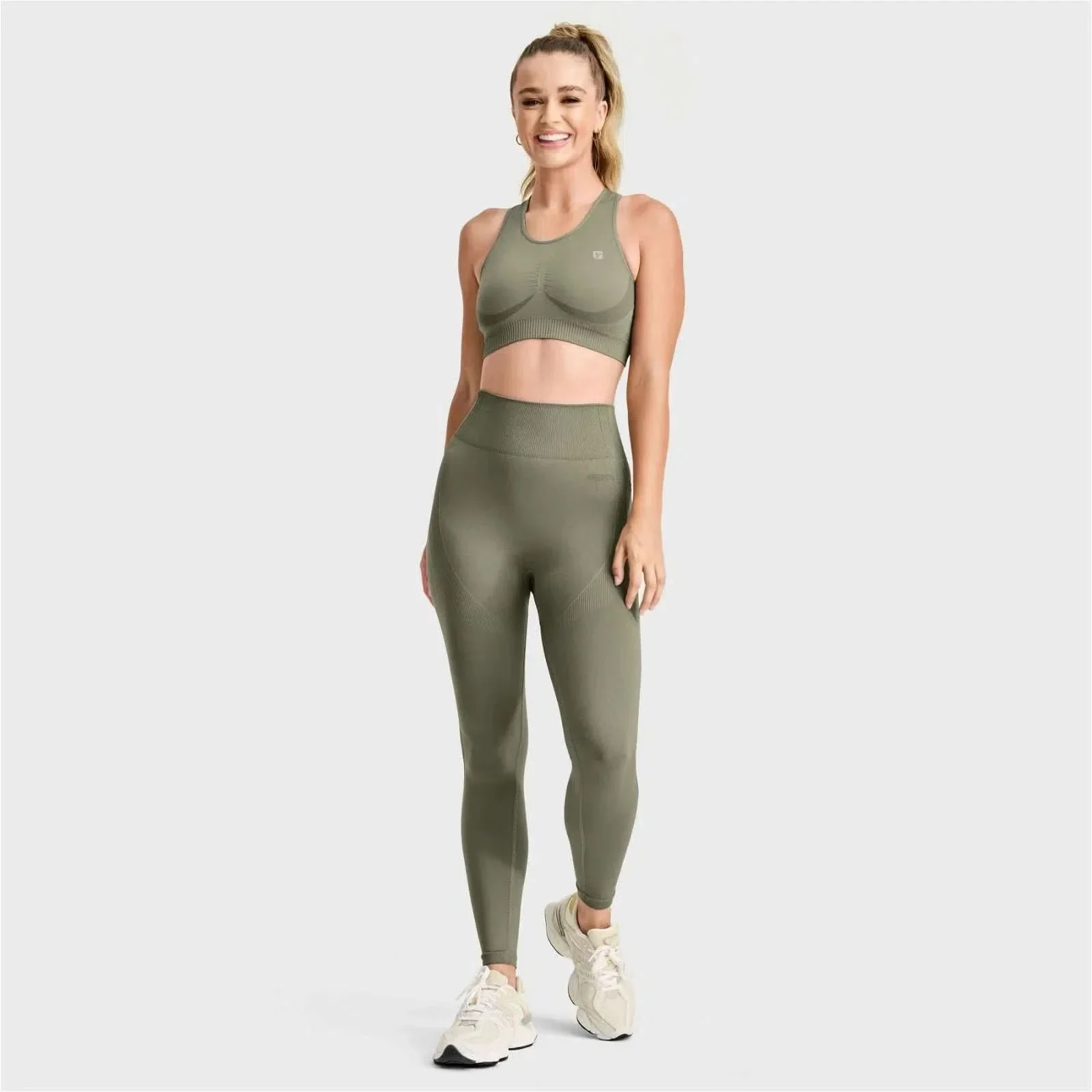Seamless Sports Bra - Military Green - Image 7