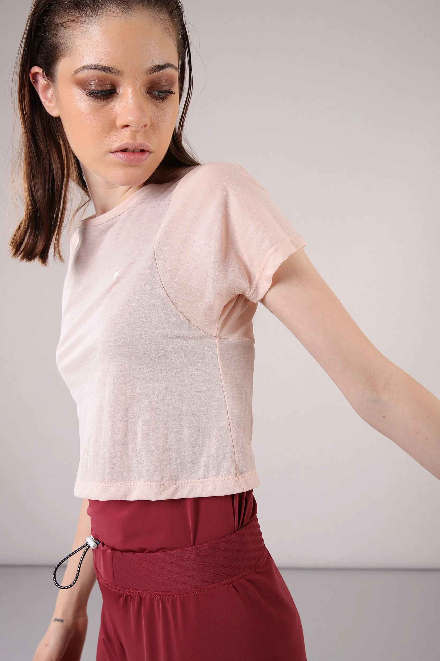MII Yoga T-shirt - Burgundy + Pink - Image 4