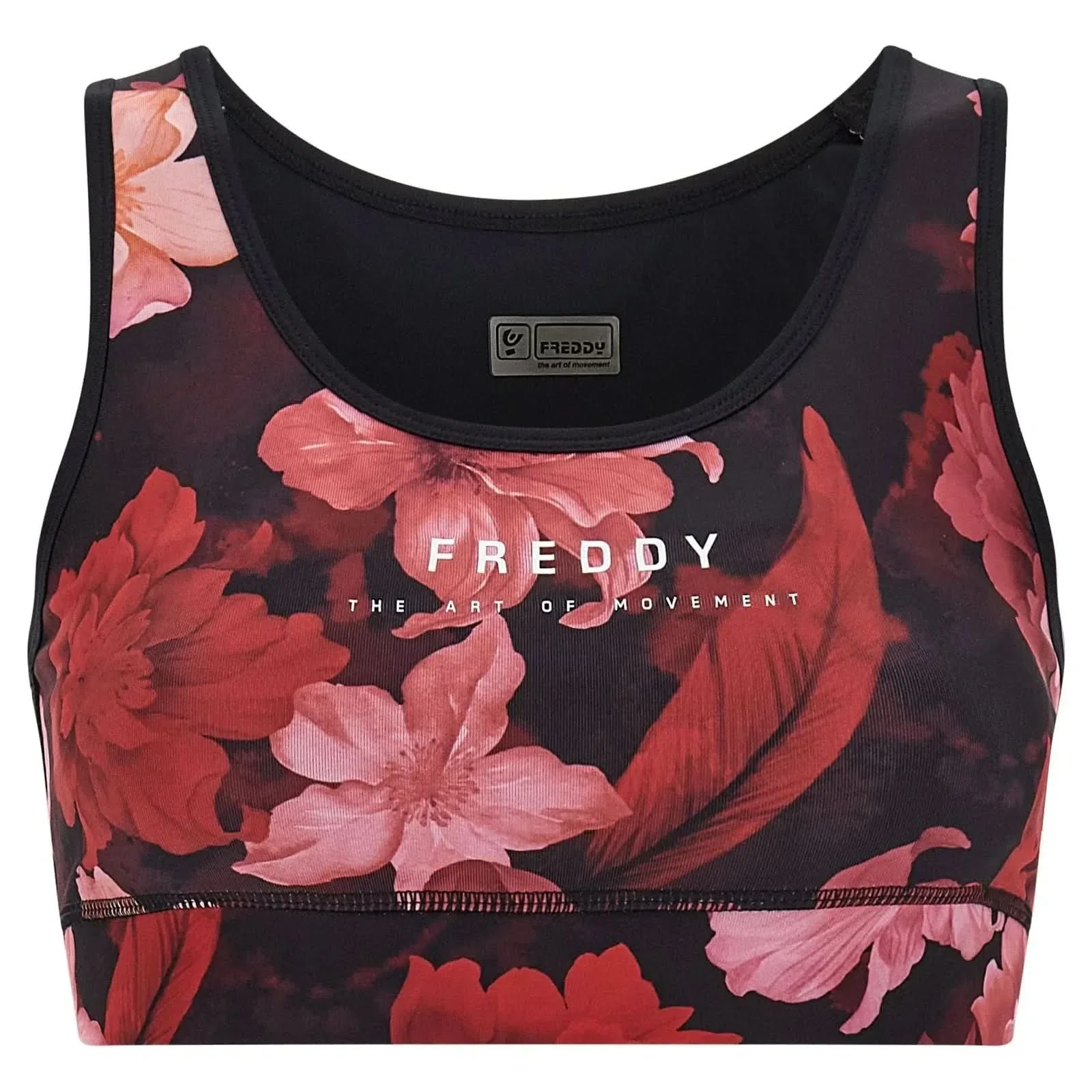 Sports Bra Allover Flower Print - Bordeaux - Image 5