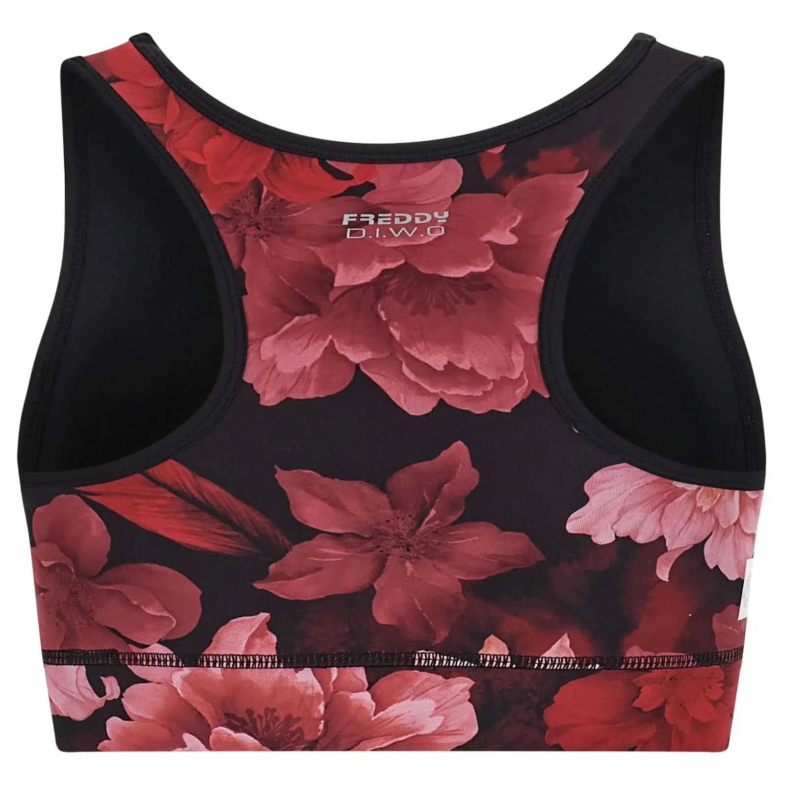 Sports Bra Allover Flower Print - Bordeaux - Image 6