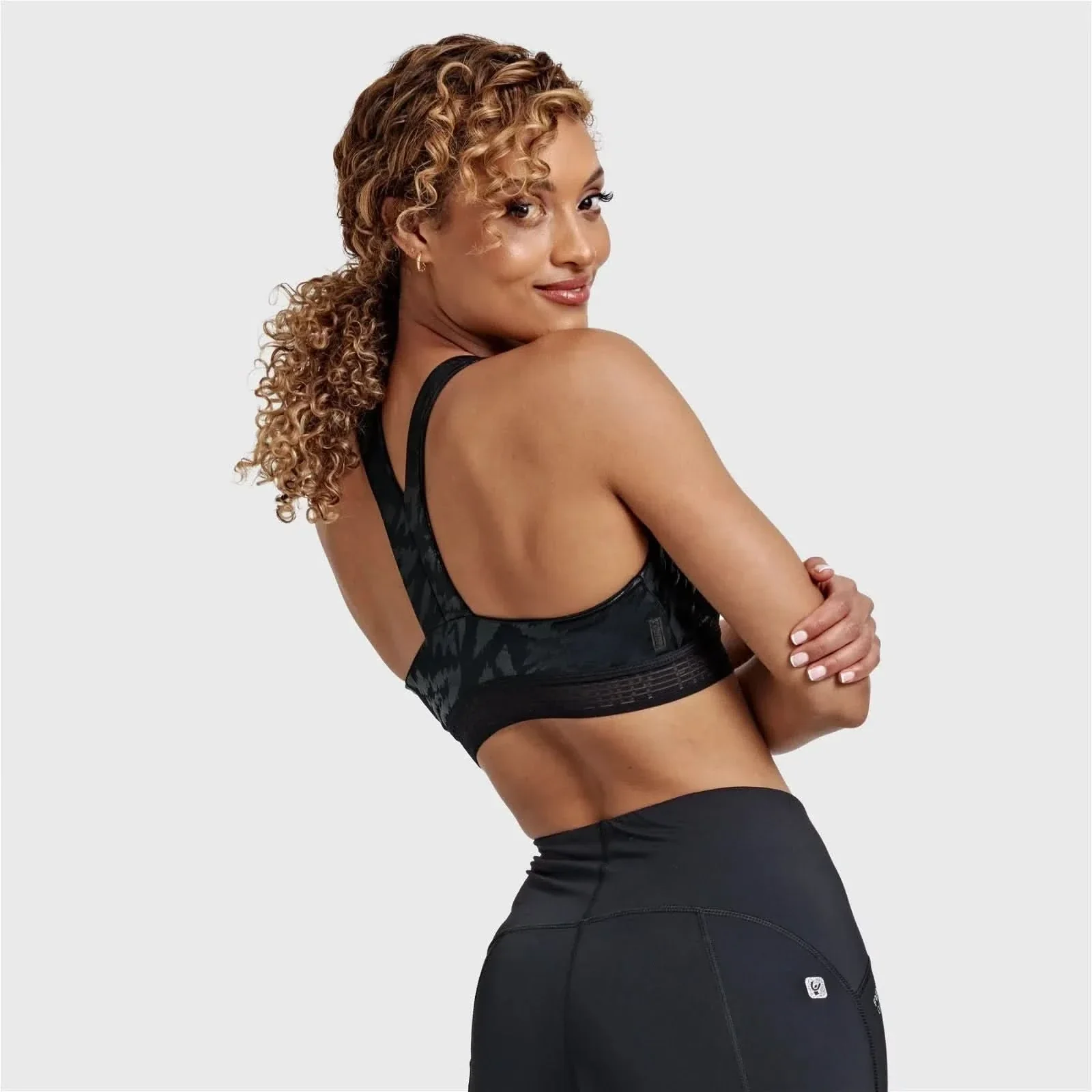 Sports Bra Tonal Zebra Print - Black - Image 3
