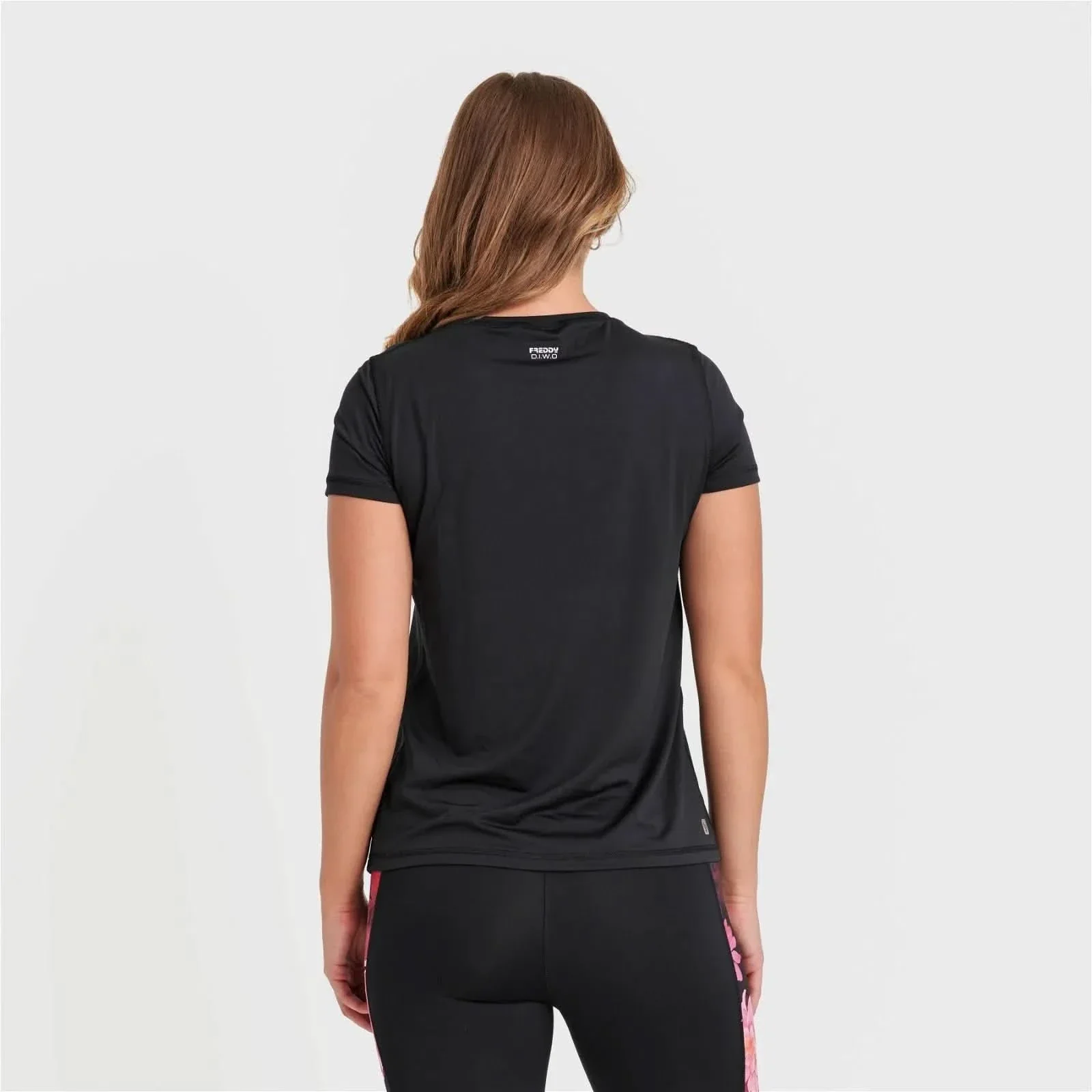 Sports T-Shirt - Black Flower Print Logo - Image 4