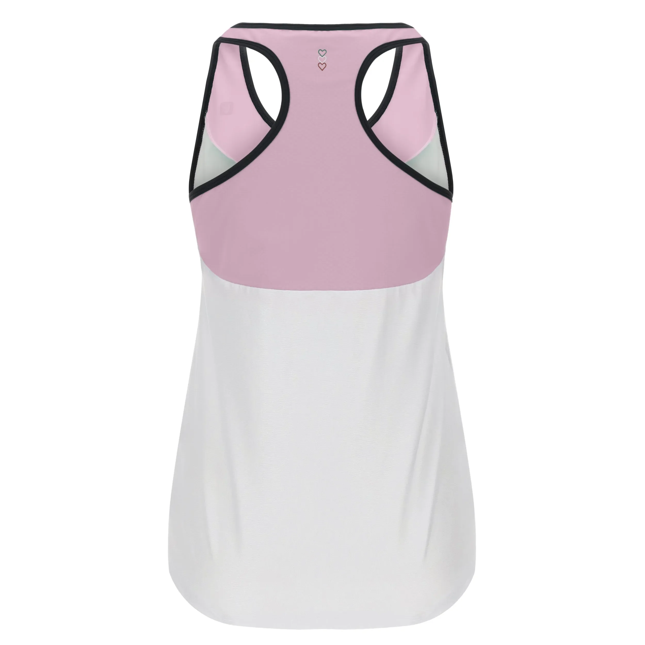 MII Racer Back Tank Top - White + Pink - Image 5