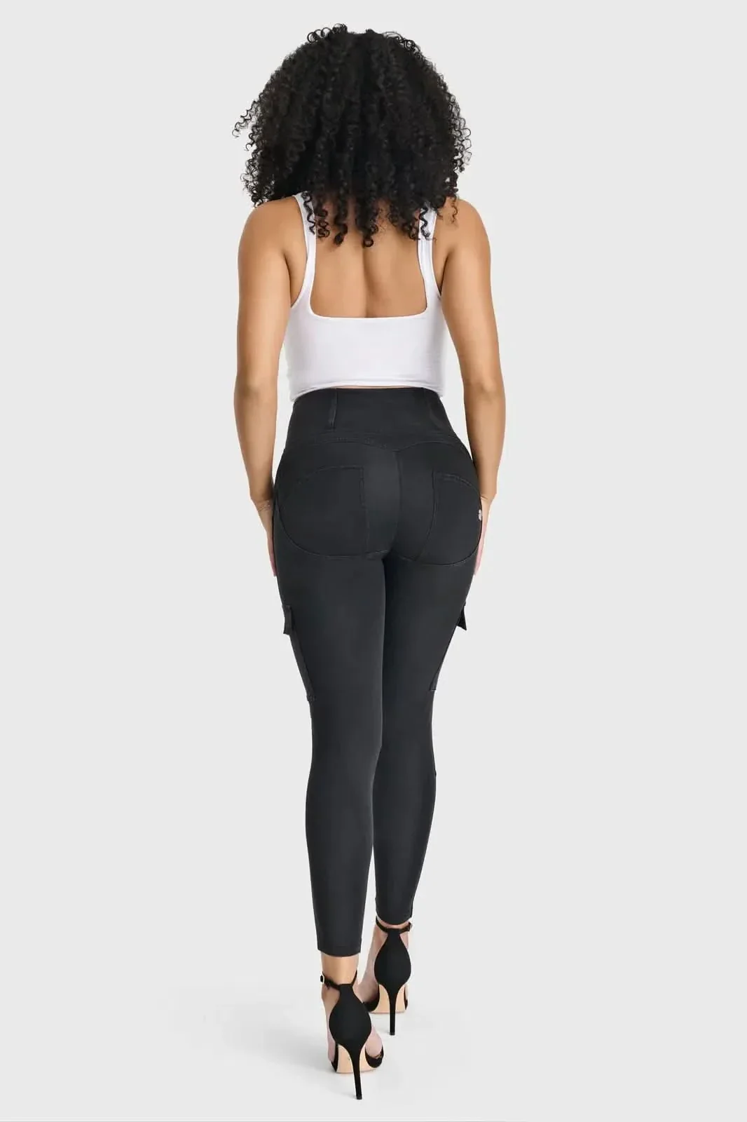 WRUP Cargo Denim - High Waisted - Ankle Length - Black + Black Stitching - Image 3
