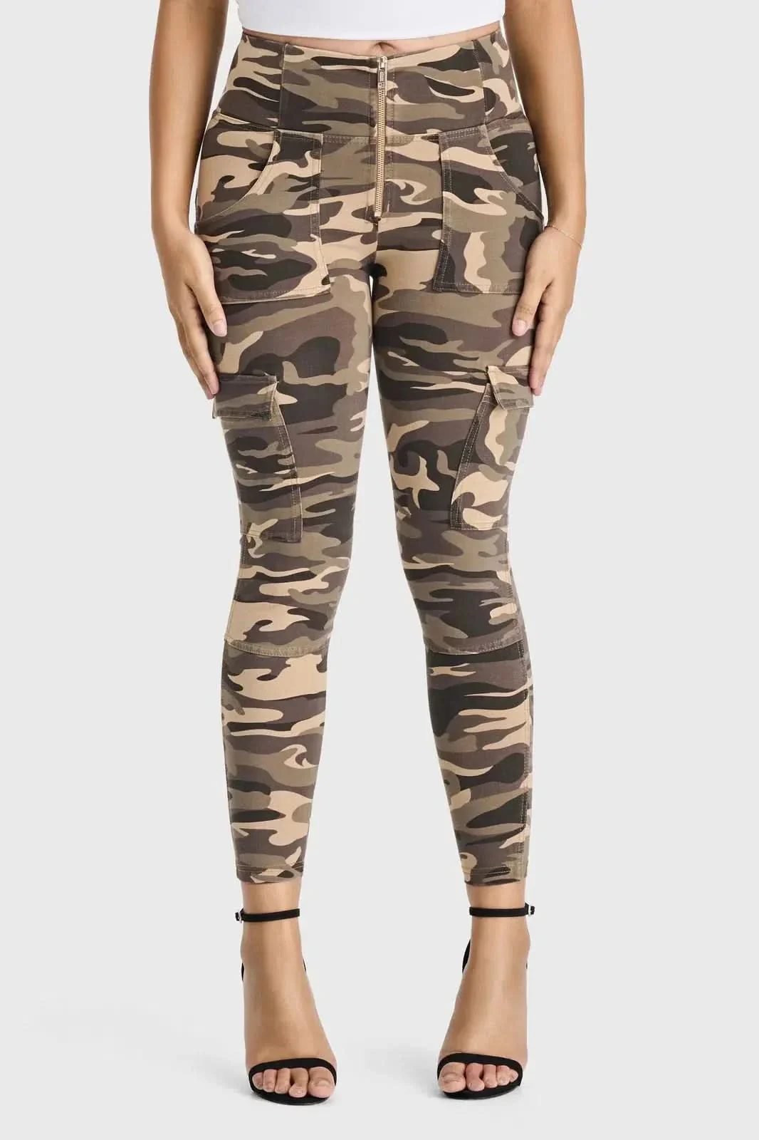 WRUP Cargo Fashion - High Waisted - Ankle Length - Brown Camo - Image 5