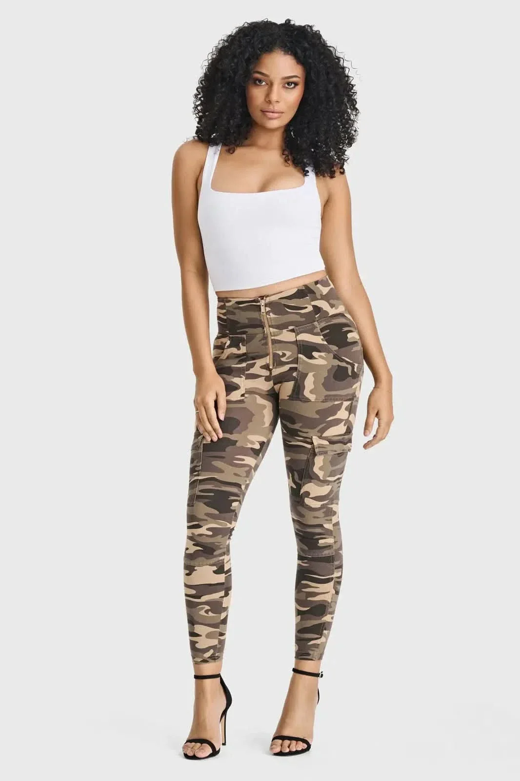 WRUP Cargo Fashion - High Waisted - Ankle Length - Brown Camo - Image 9