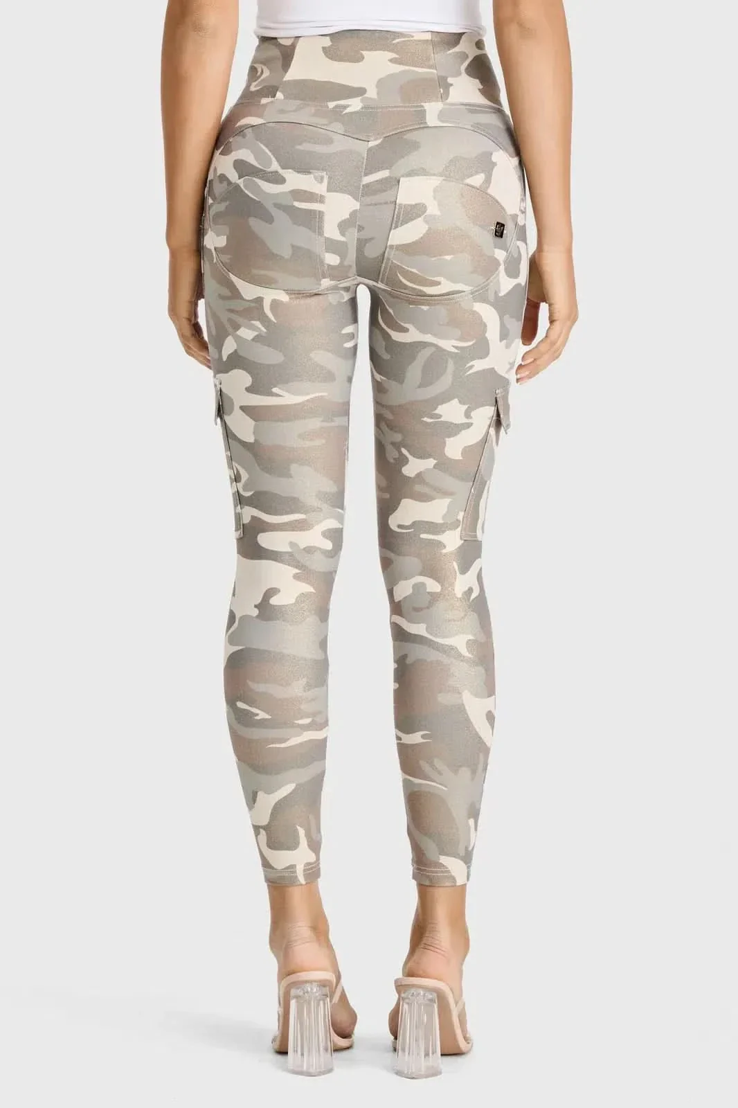 WRUP Cargo Fashion - High Waisted - Ankle Length - Glitter Gold Camo - Image 6
