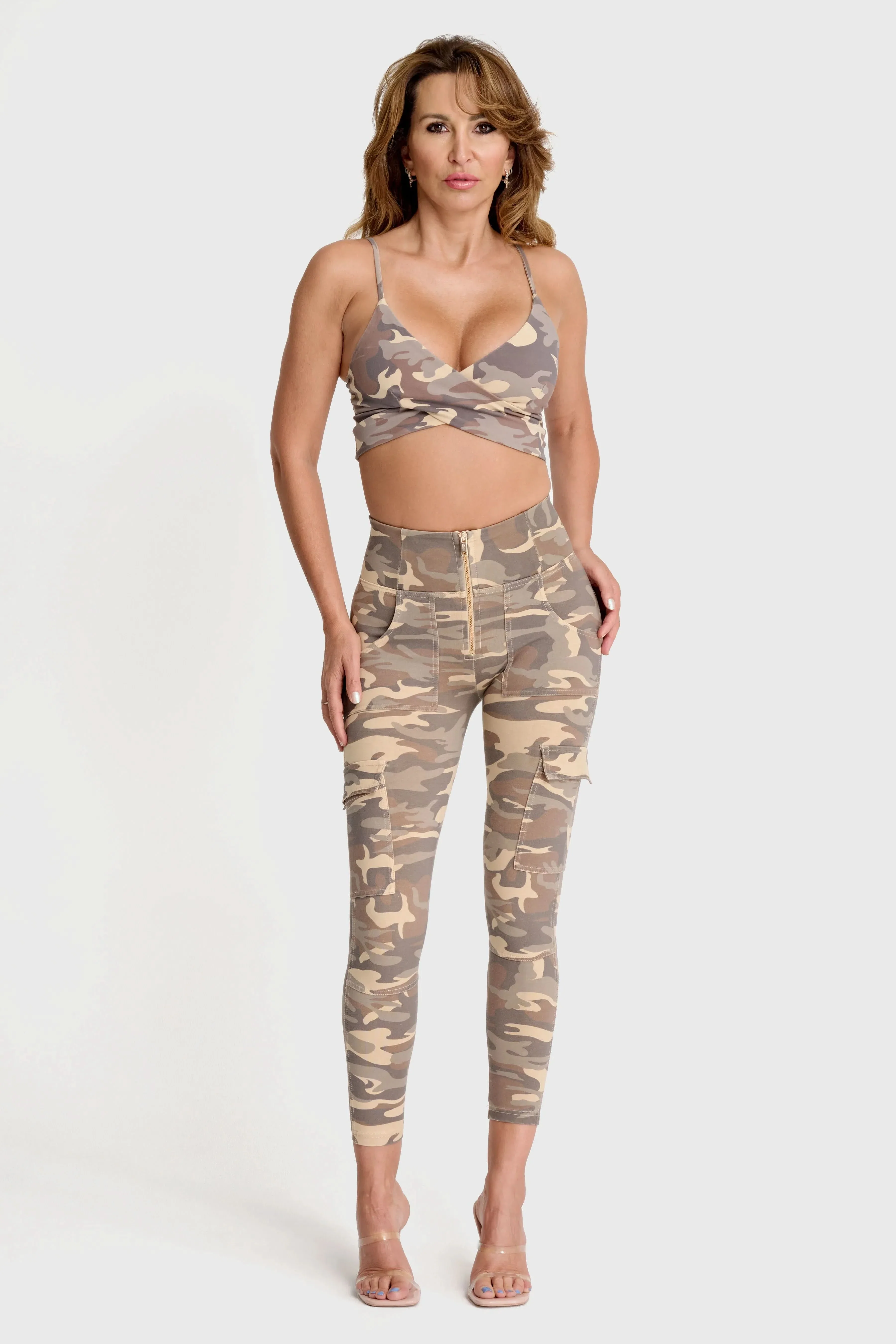 WRUP Cargo Fashion - High Waisted - Ankle Length - Sand Camo - Image 3