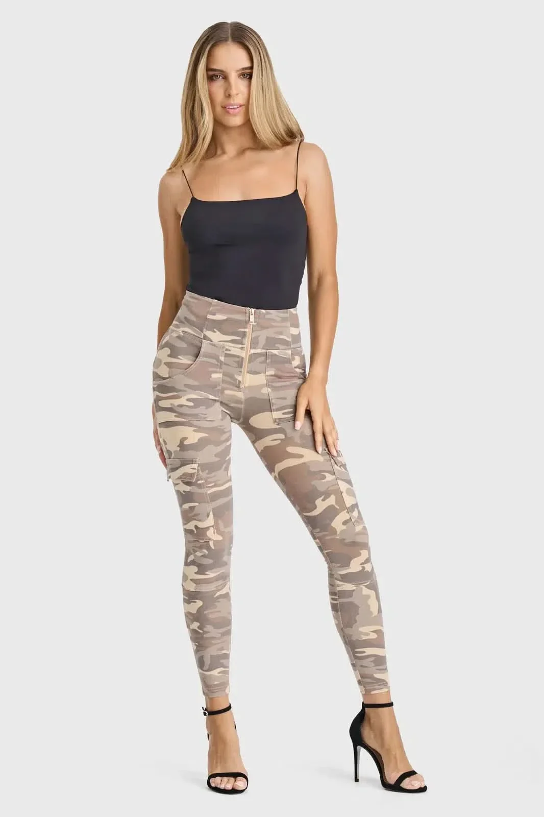 WRUP Cargo Fashion - High Waisted - Ankle Length - Sand Camo - Image 4