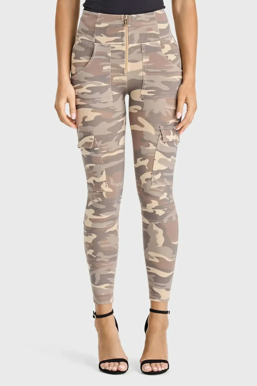 WRUP Cargo Fashion - High Waisted - Ankle Length - Sand Camo - Image 6