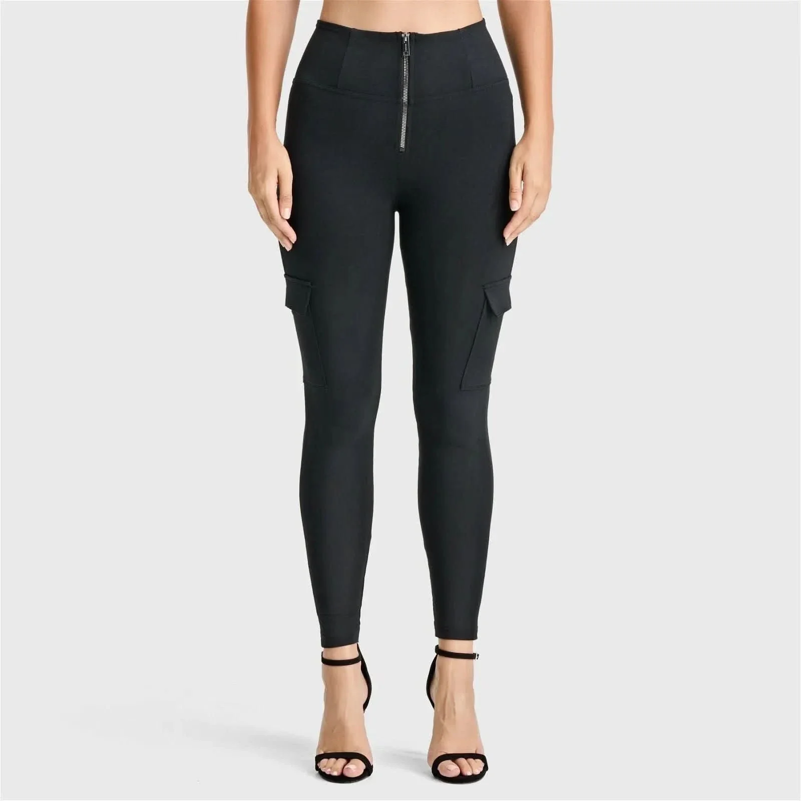 WRUP Cargo Fashion - High Waisted - Ankle Length - Black - Image 3
