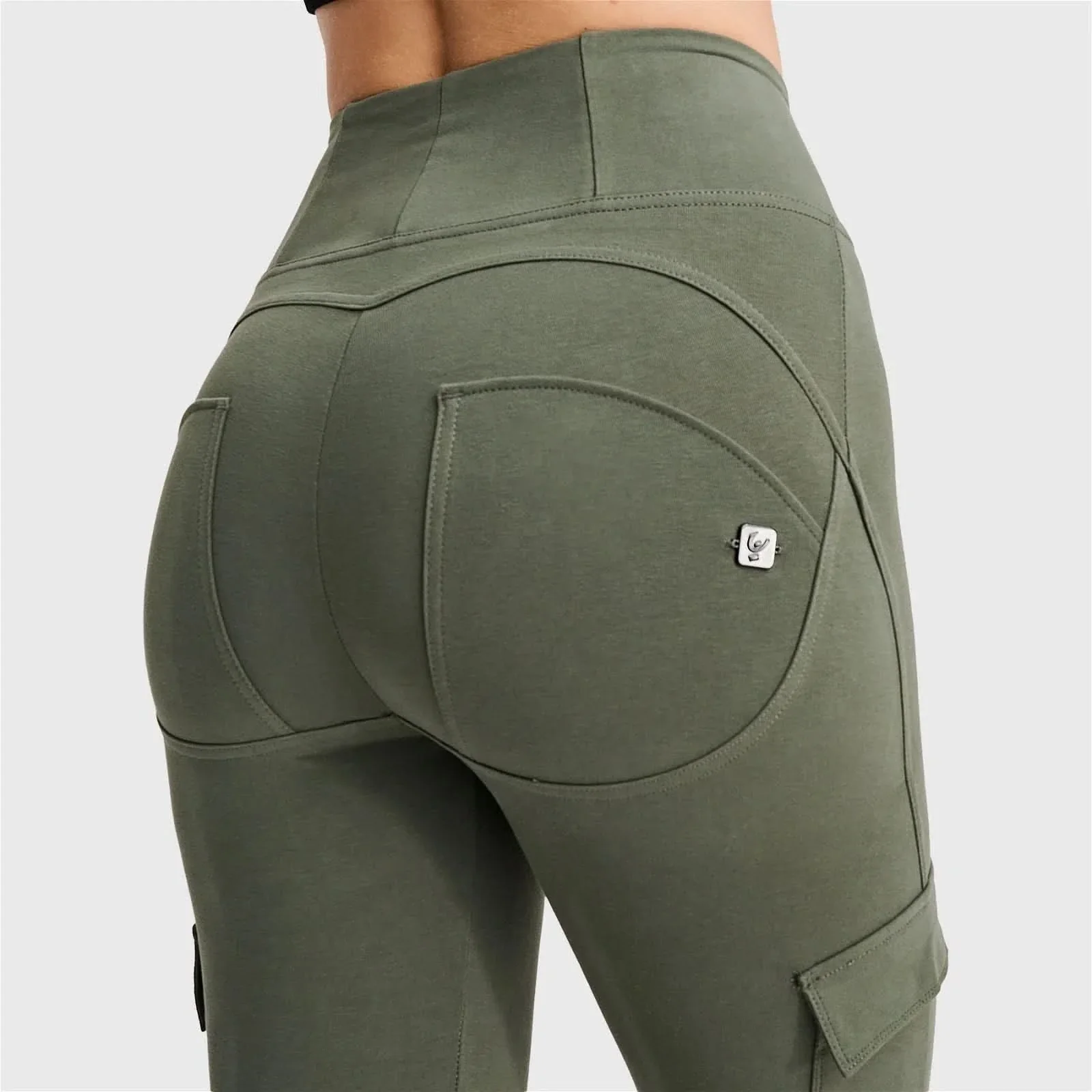 WRUP Cargo Fashion - High Waisted - Ankle Length - Military Green - Image 7