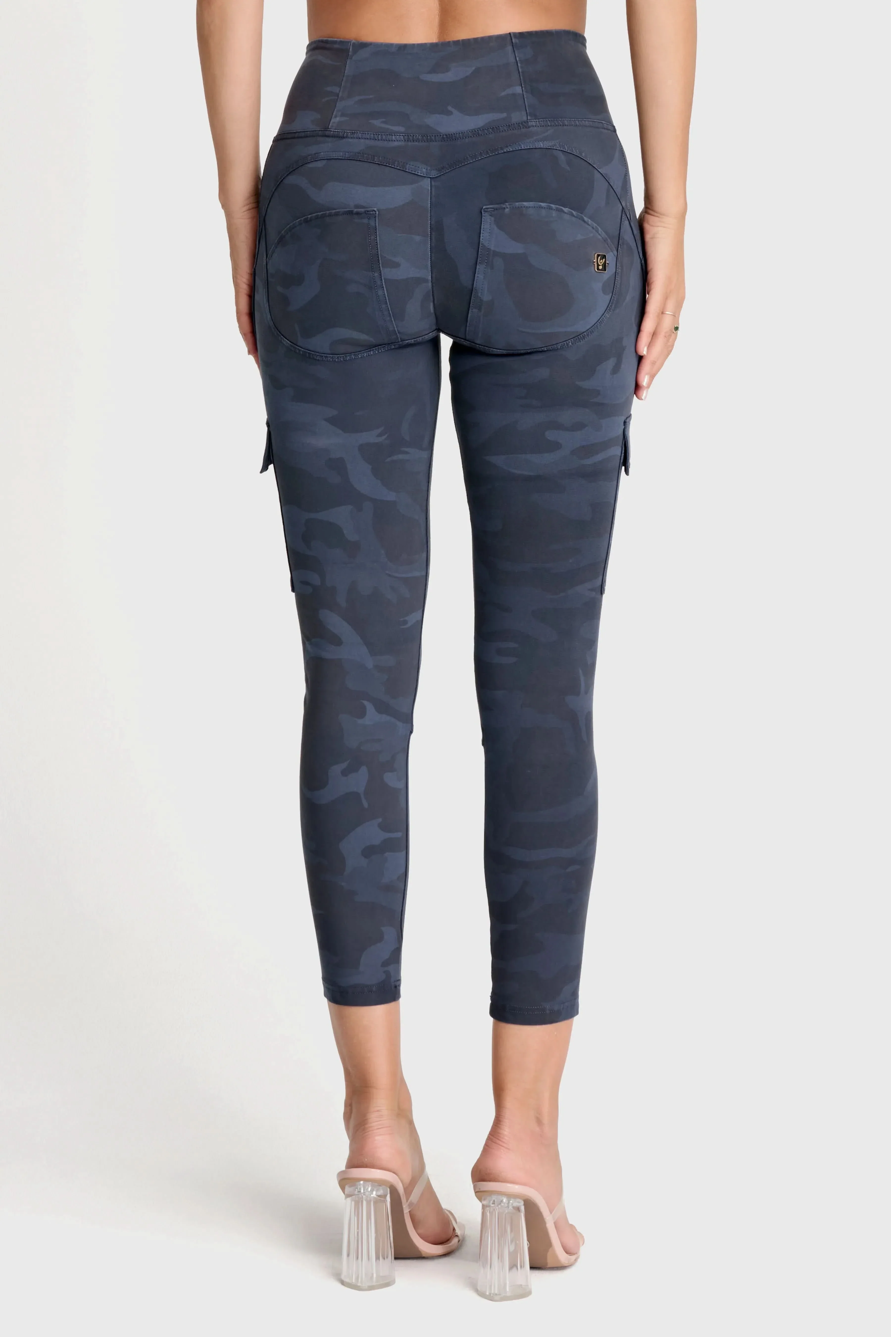 WRUP Cargo Fashion - High Waisted - Ankle Length - Navy Blue Camo - Image 8