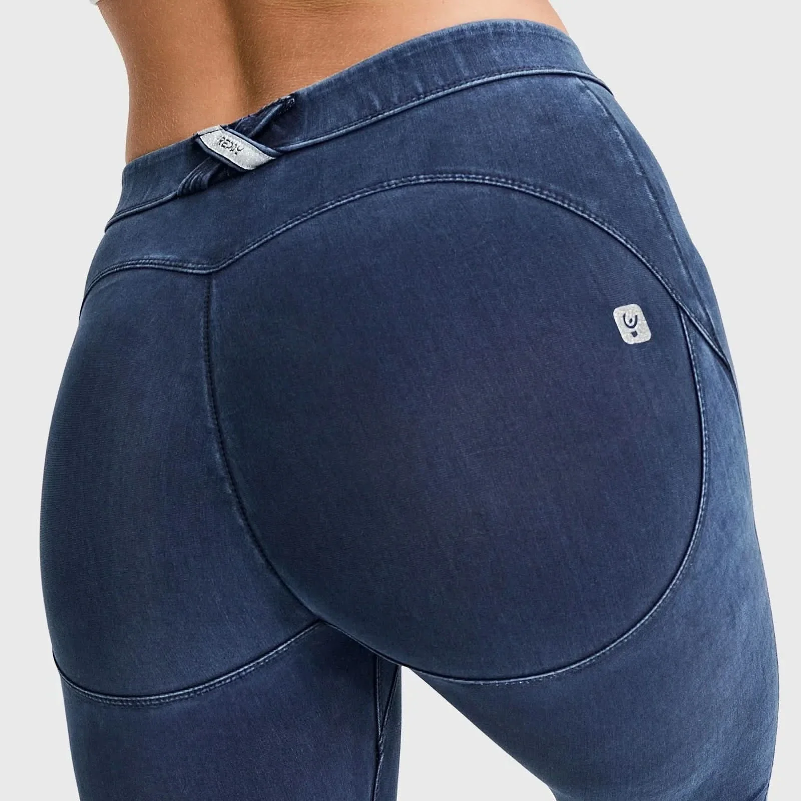 WRUP Core Denim - Mid Rise - Ankle Length - Dark Blue + Blue Stitching - Image 7