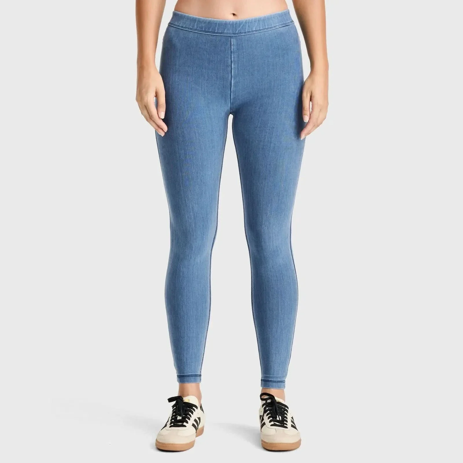 WRUP Core Denim - Mid Rise - Ankle Length - Light Blue + Blue Stitching - Image 5